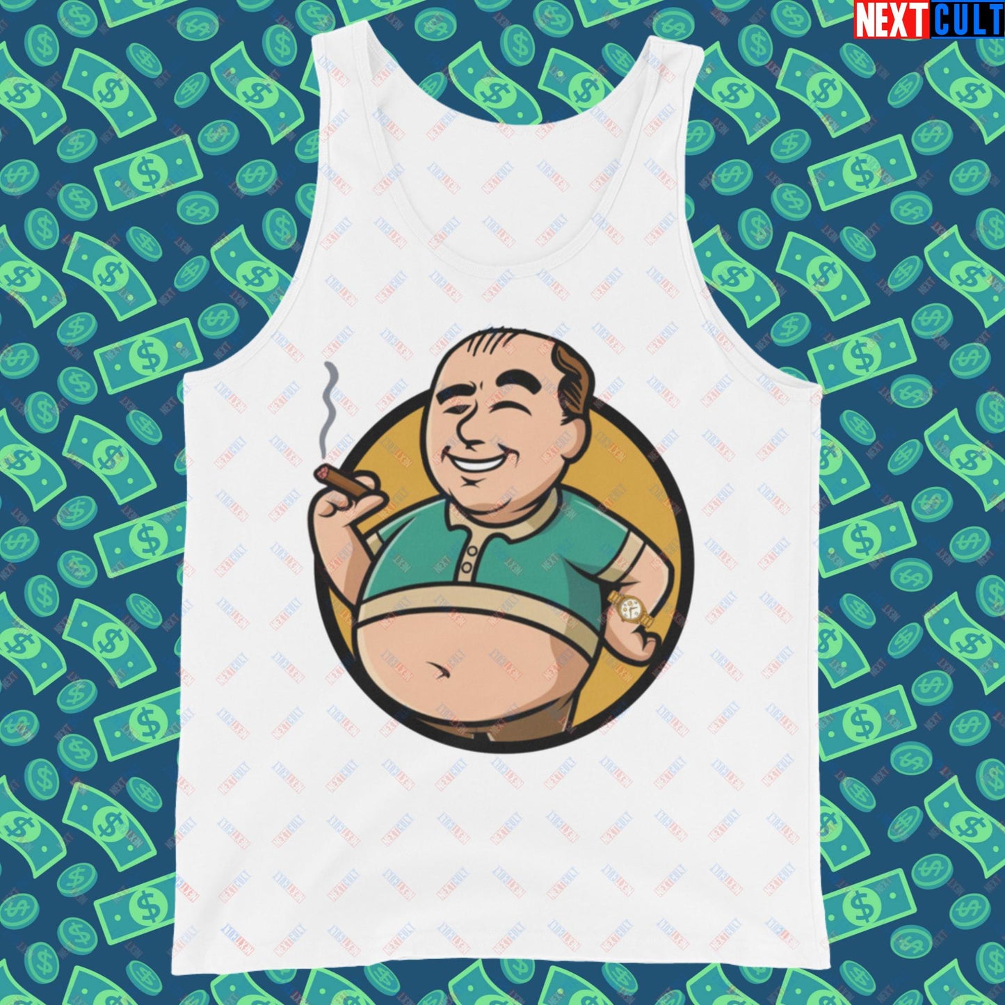 Waste Management Boy Tony Soprano Vault Boy Fallout Funny Meme Cartoon Mashup Tank Top Next Cult Brand