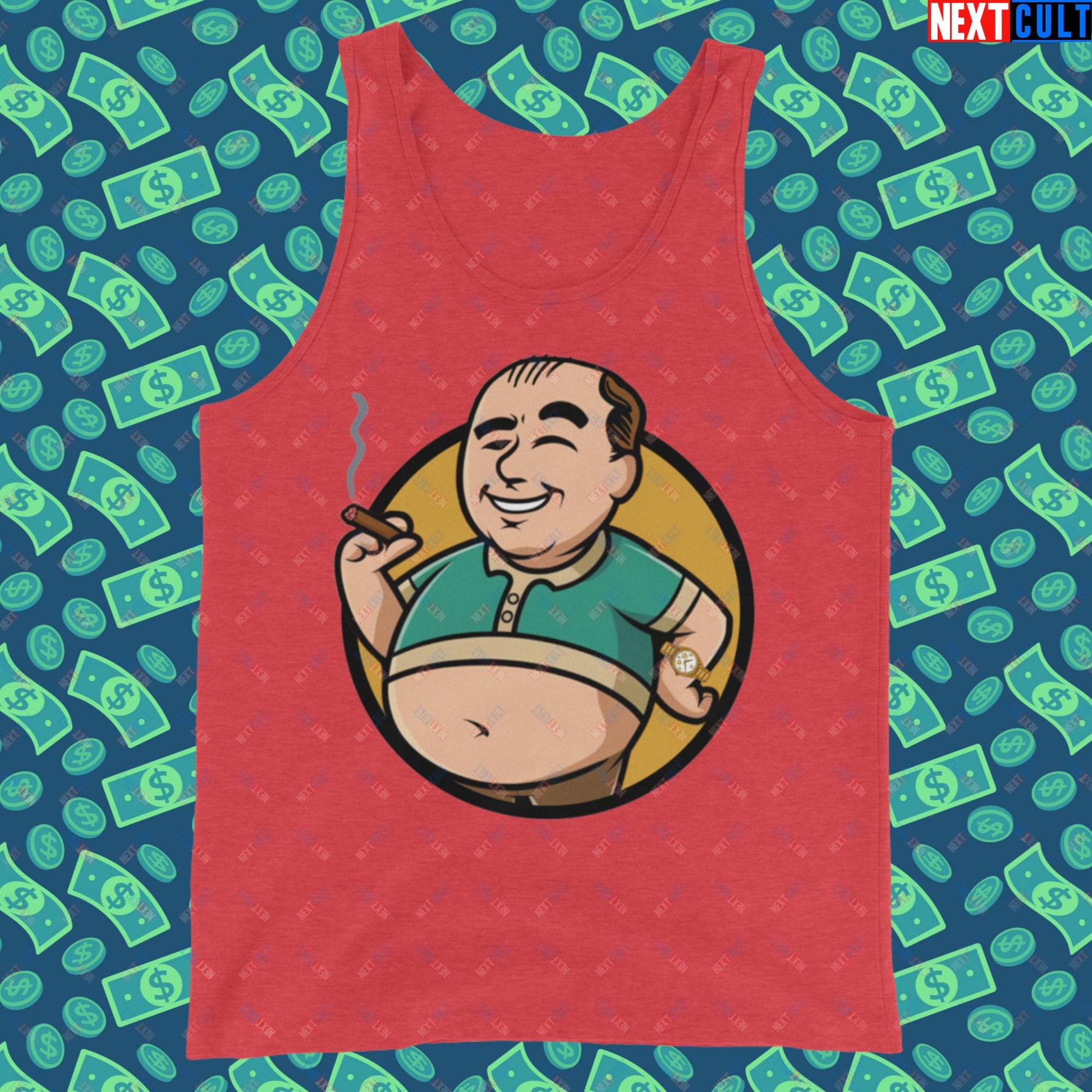 Waste Management Boy Tony Soprano Vault Boy Fallout Funny Meme Cartoon Mashup Tank Top Next Cult Brand