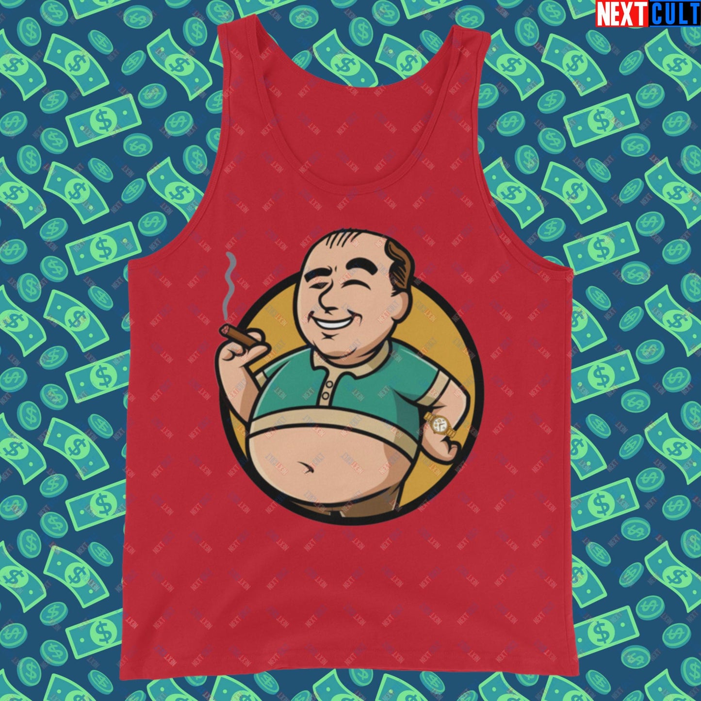 Waste Management Boy Tony Soprano Vault Boy Fallout Funny Meme Cartoon Mashup Tank Top Next Cult Brand