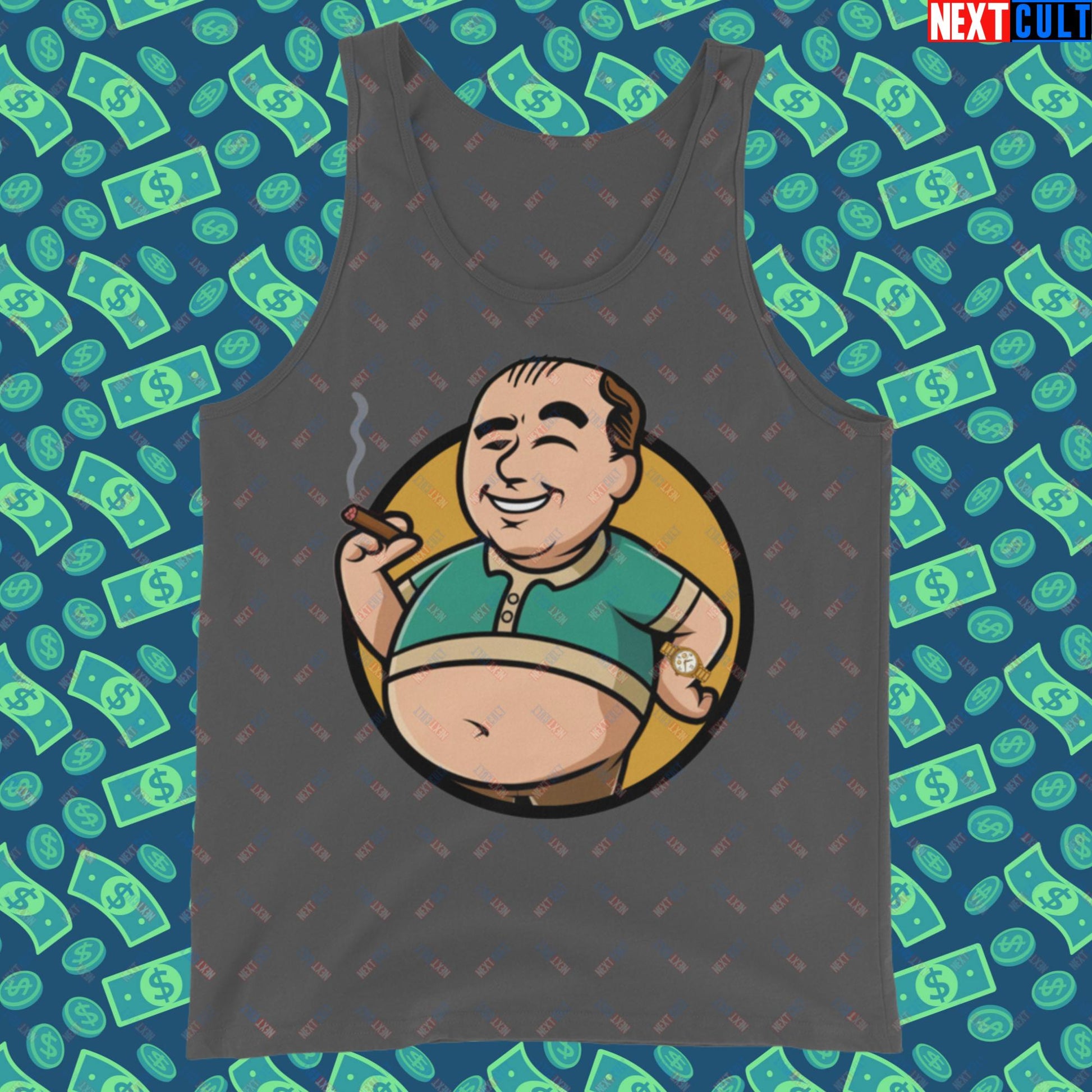 Waste Management Boy Tony Soprano Vault Boy Fallout Funny Meme Cartoon Mashup Tank Top Next Cult Brand