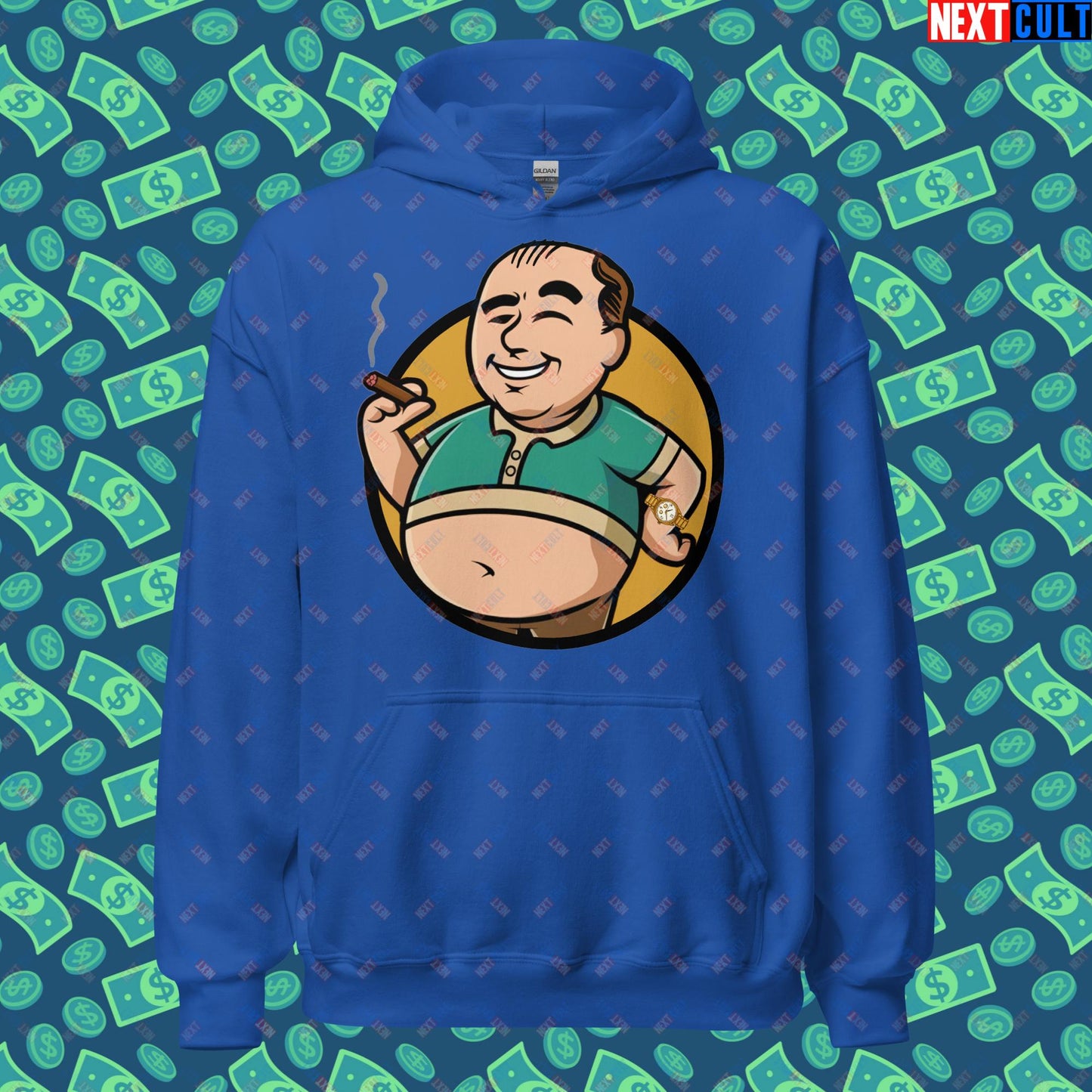 Waste Management Boy Tony Soprano Vault Boy Fallout Funny Meme Cartoon Mashup Unisex Hoodie Royal Hoodies Fallout The Sopranos TV Shows Vault Boy Next Cult Brand