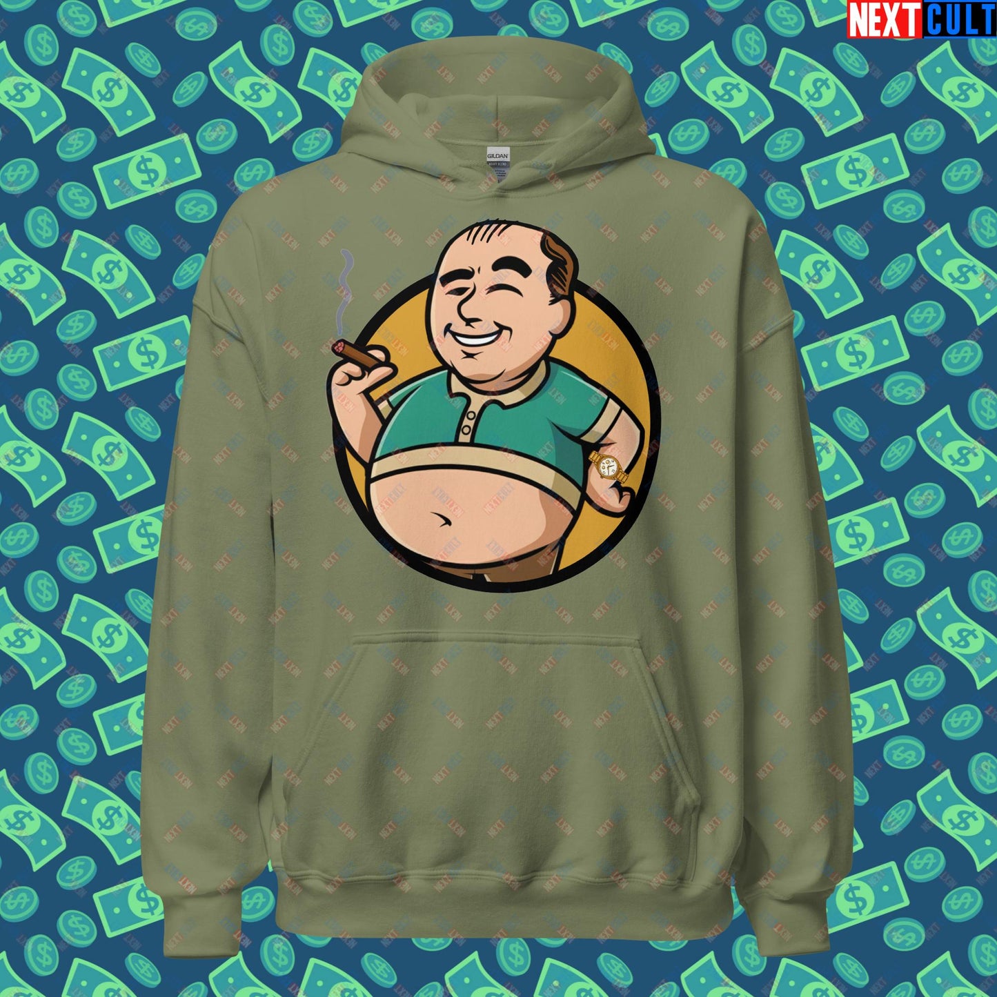 Waste Management Boy Tony Soprano Vault Boy Fallout Funny Meme Cartoon Mashup Unisex Hoodie Next Cult Brand