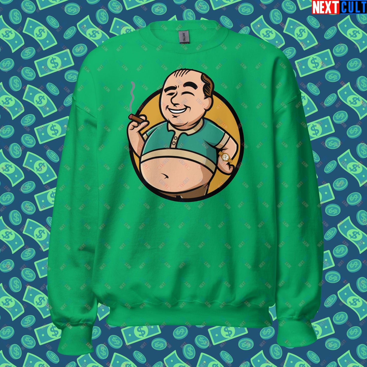 Waste Management Boy Tony Soprano Vault Boy Fallout Funny Meme Cartoon Mashup Unisex Sweatshirt Next Cult Brand