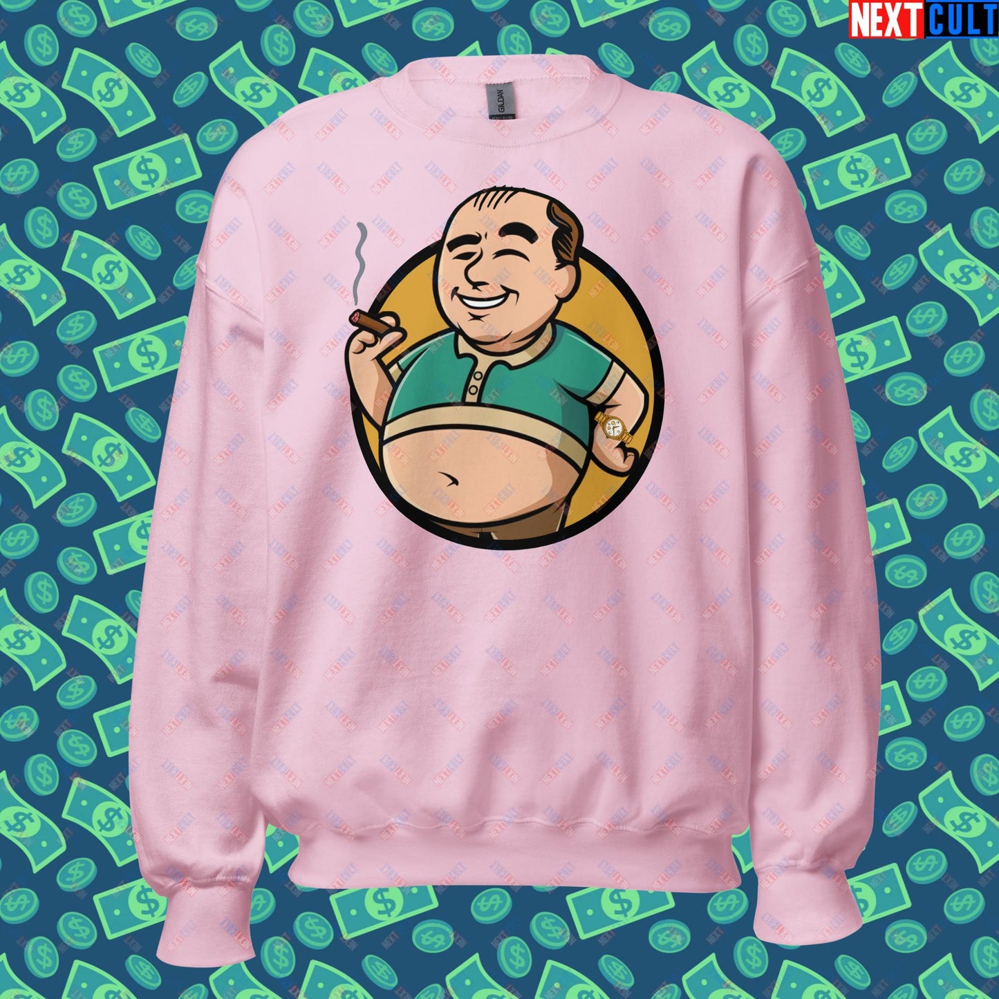 Waste Management Boy Tony Soprano Vault Boy Fallout Funny Meme Cartoon Mashup Unisex Sweatshirt Next Cult Brand