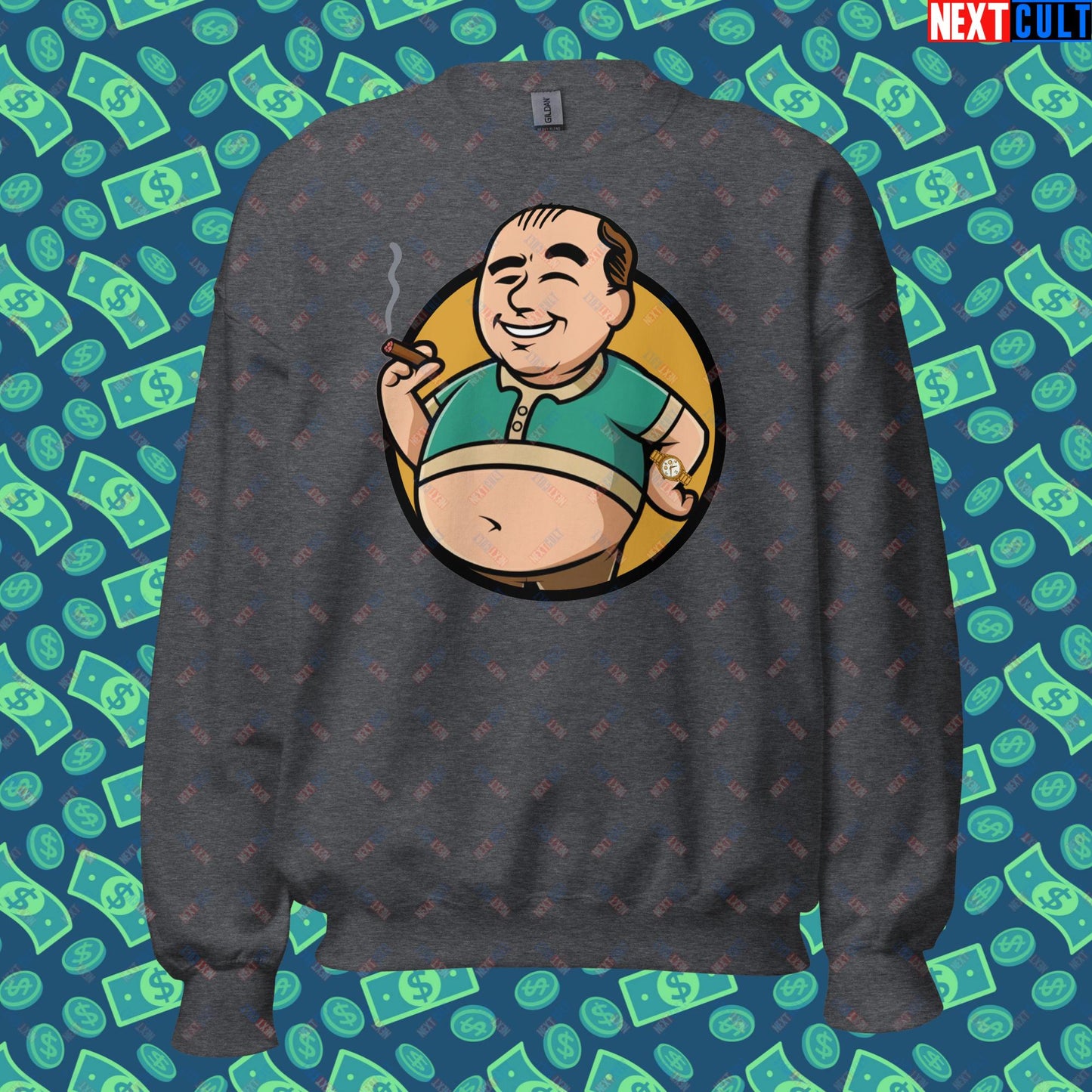 Waste Management Boy Tony Soprano Vault Boy Fallout Funny Meme Cartoon Mashup Unisex Sweatshirt Next Cult Brand