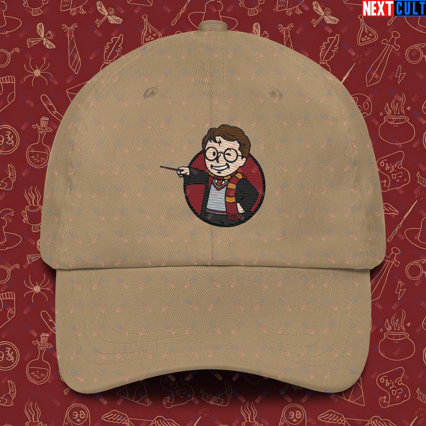 Wizard Boy Harry Potter Vault Boy Fallout Funny Meme Cartoon Mashup Dad hat Next Cult Brand