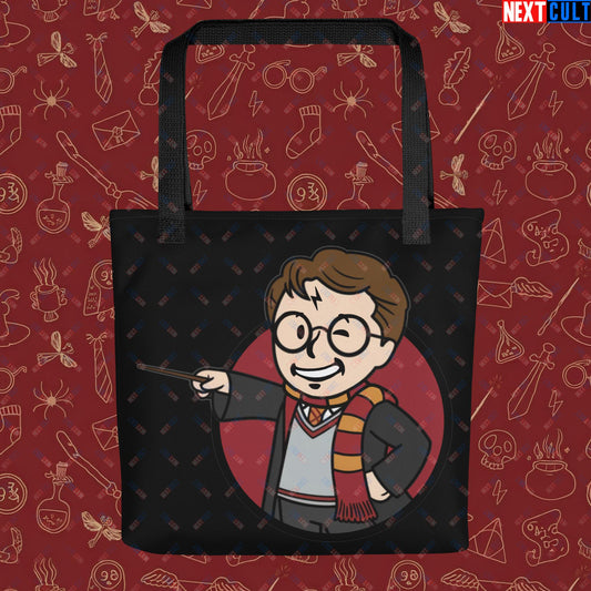 Wizard Boy Harry Potter Vault Boy Fallout Funny Meme Cartoon Mashup Tote Bag Next Cult Brand