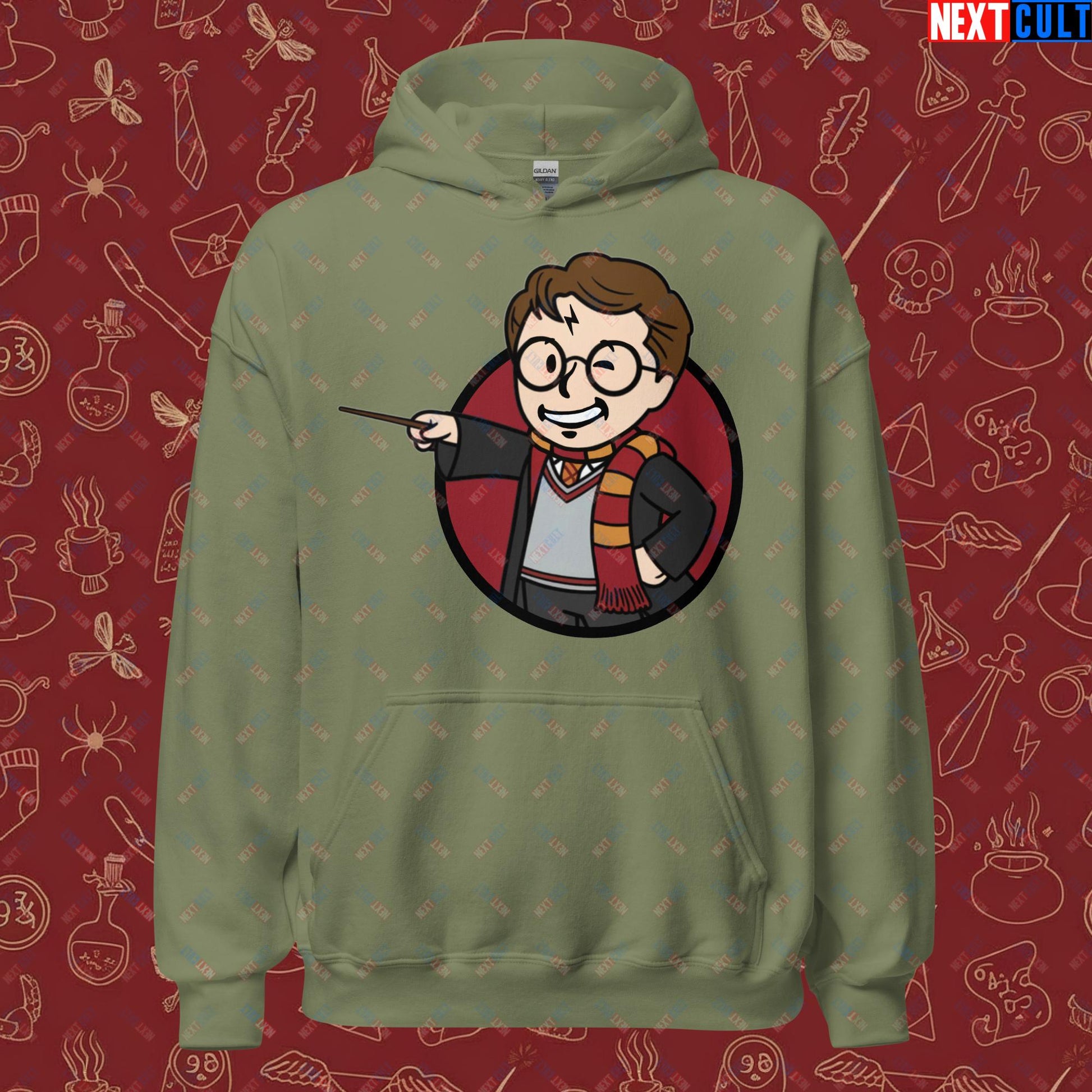 Wizard Boy Harry Potter Vault Boy Fallout Funny Meme Cartoon Mashup Unisex Hoodie Next Cult Brand