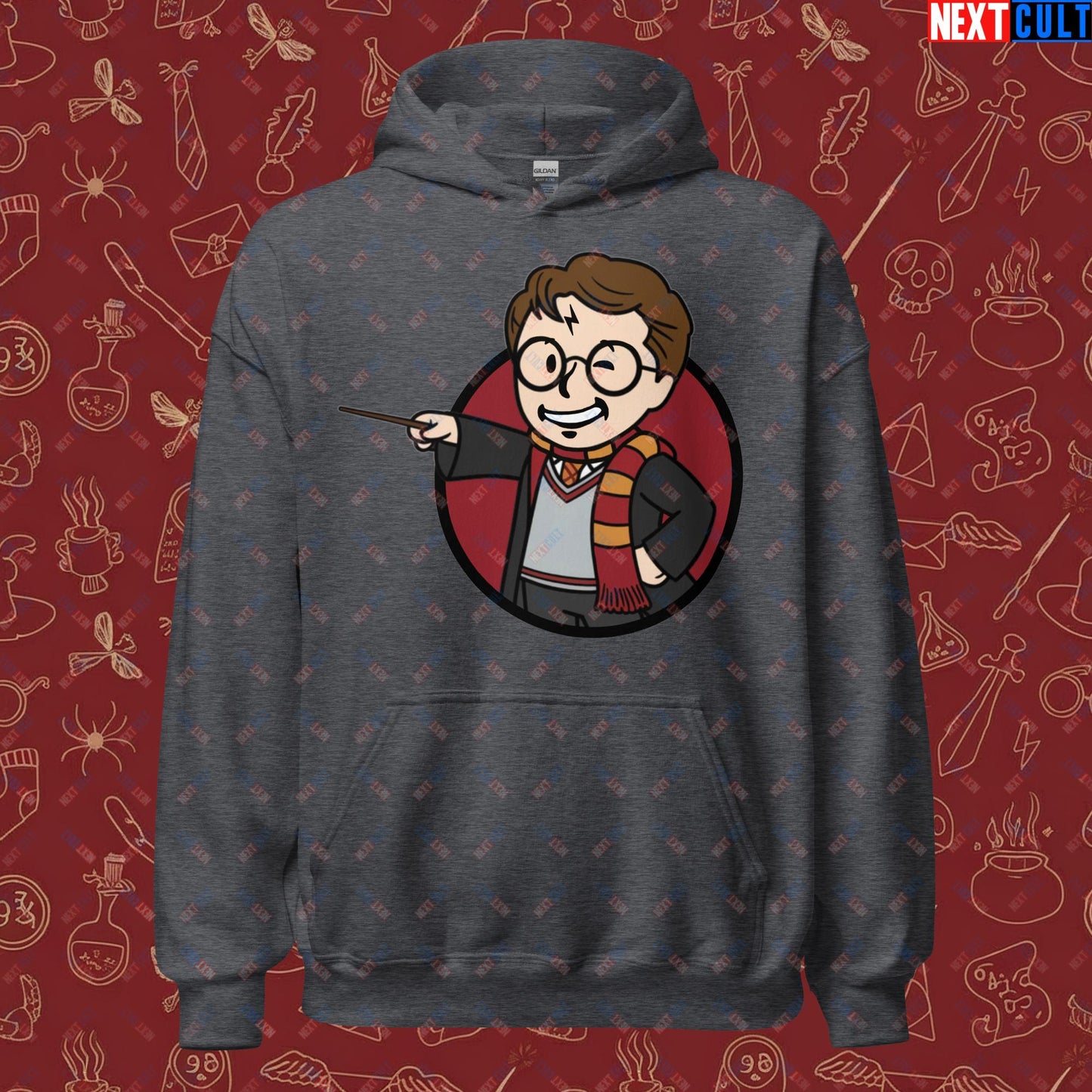 Wizard Boy Harry Potter Vault Boy Fallout Funny Meme Cartoon Mashup Unisex Hoodie Next Cult Brand