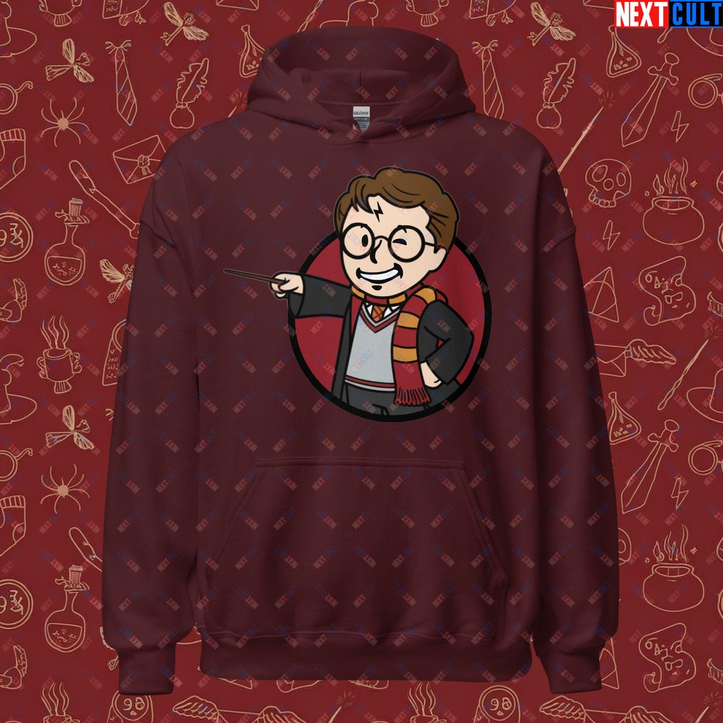 Wizard Boy Harry Potter Vault Boy Fallout Funny Meme Cartoon Mashup Unisex Hoodie Next Cult Brand