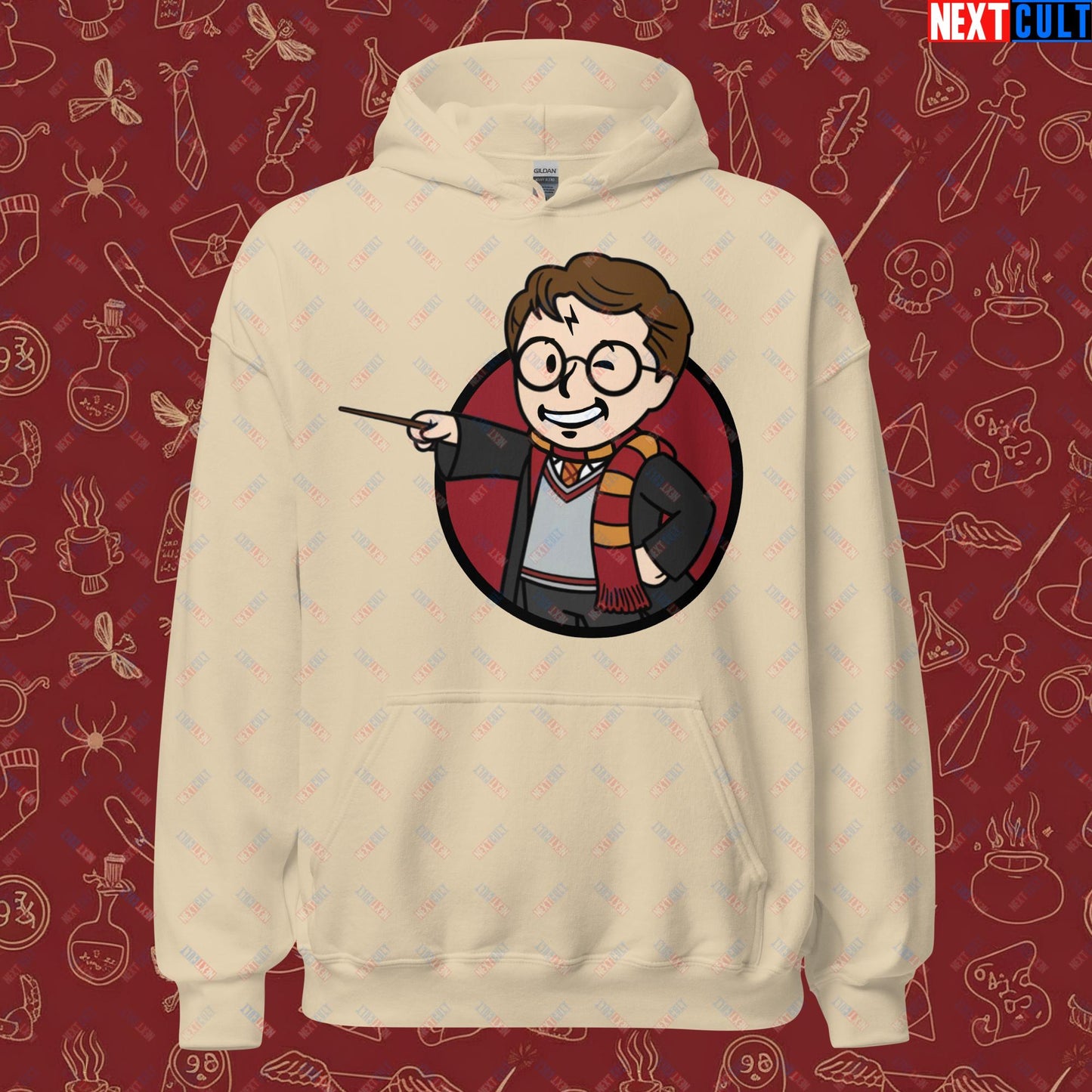 Wizard Boy Harry Potter Vault Boy Fallout Funny Meme Cartoon Mashup Unisex Hoodie Next Cult Brand