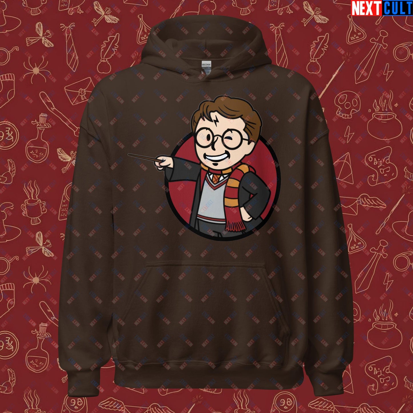 Wizard Boy Harry Potter Vault Boy Fallout Funny Meme Cartoon Mashup Unisex Hoodie Next Cult Brand