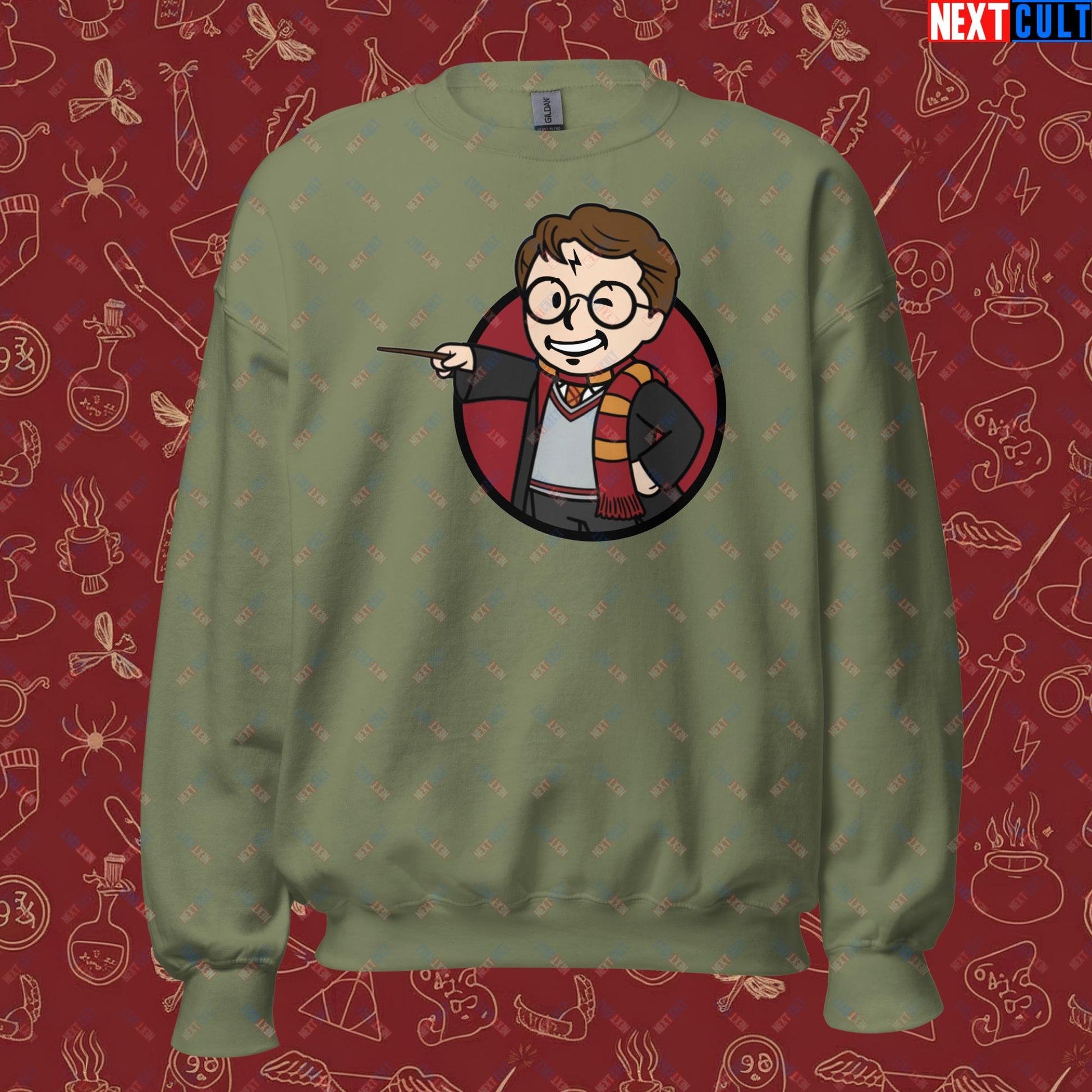 Wizard Boy Harry Potter Vault Boy Fallout Funny Meme Cartoon Mashup Unisex Sweatshirt Next Cult Brand