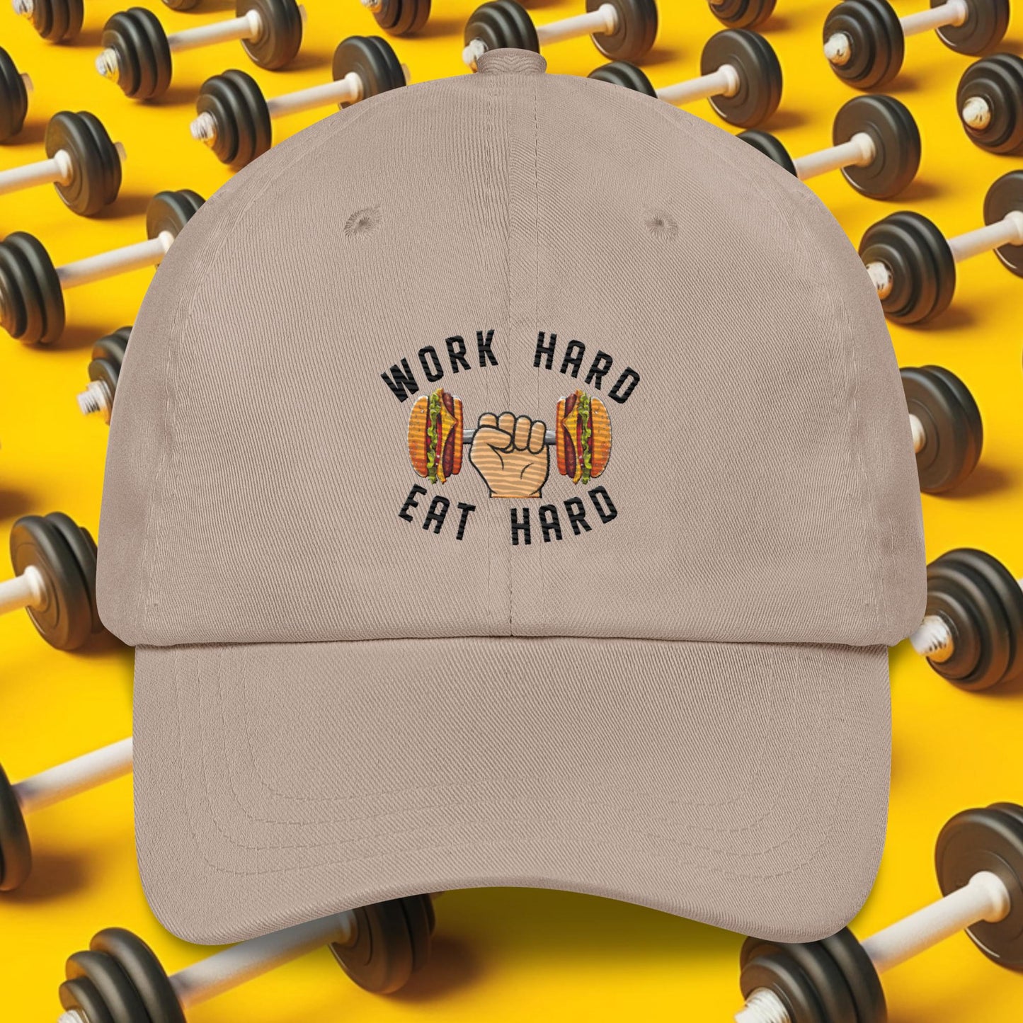 Work Hard Eat Hard Funny Bulk Diet Gym Workout Fitness Bodybuilding Dad hat Next Cult Brand