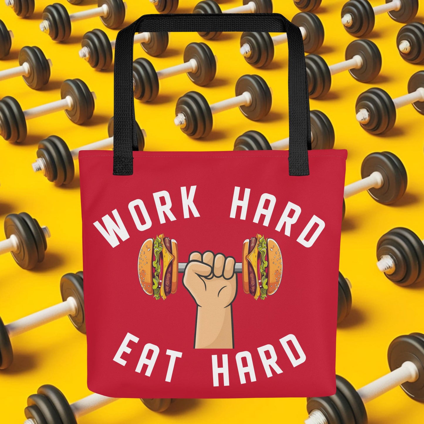 Work Hard Eat Hard Funny Bulk Diet Gym Workout Fitness Bodybuilding Tote bag Next Cult Brand