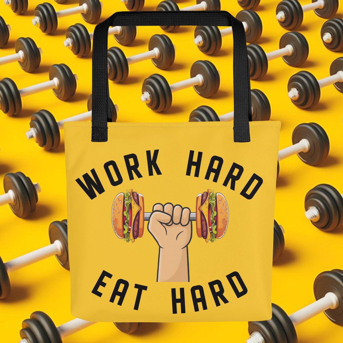 Work Hard Eat Hard Funny Bulk Diet Gym Workout Fitness Bodybuilding Tote bag Next Cult Brand