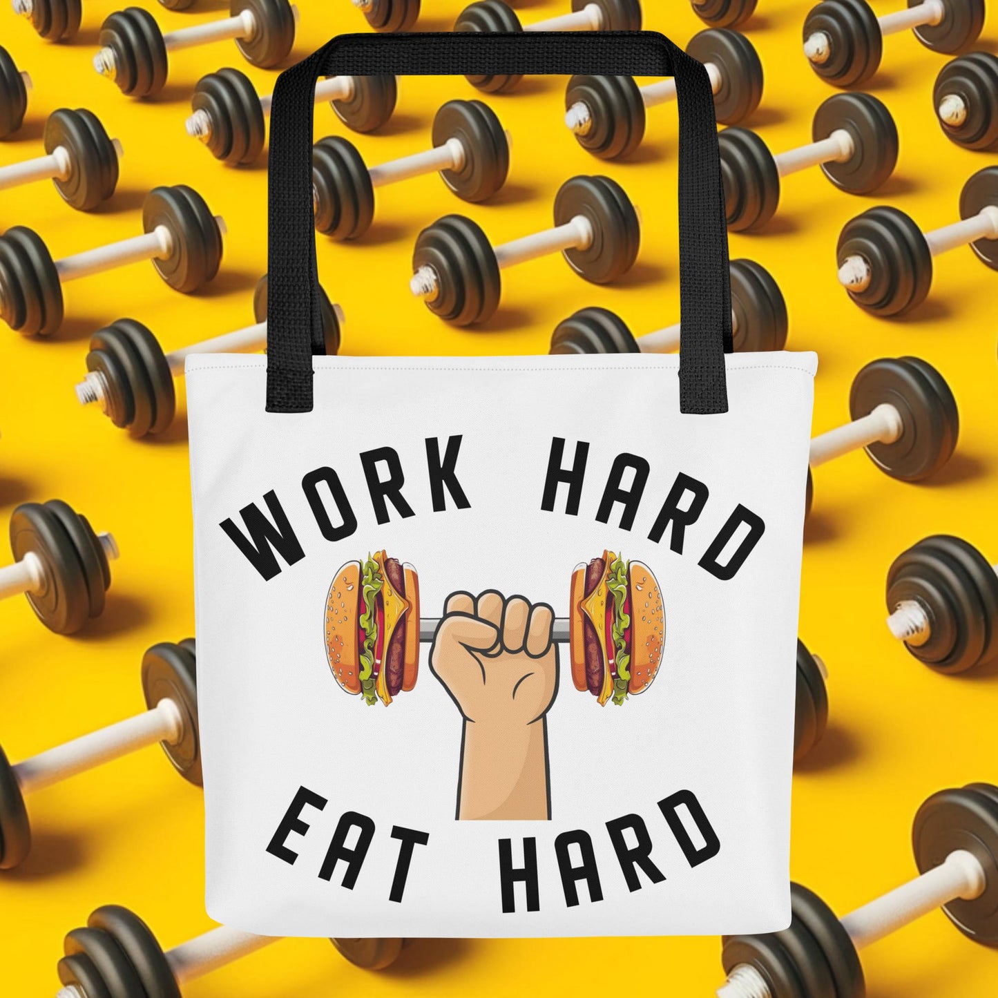 Work Hard Eat Hard Funny Bulk Diet Gym Workout Fitness Bodybuilding Tote bag Next Cult Brand