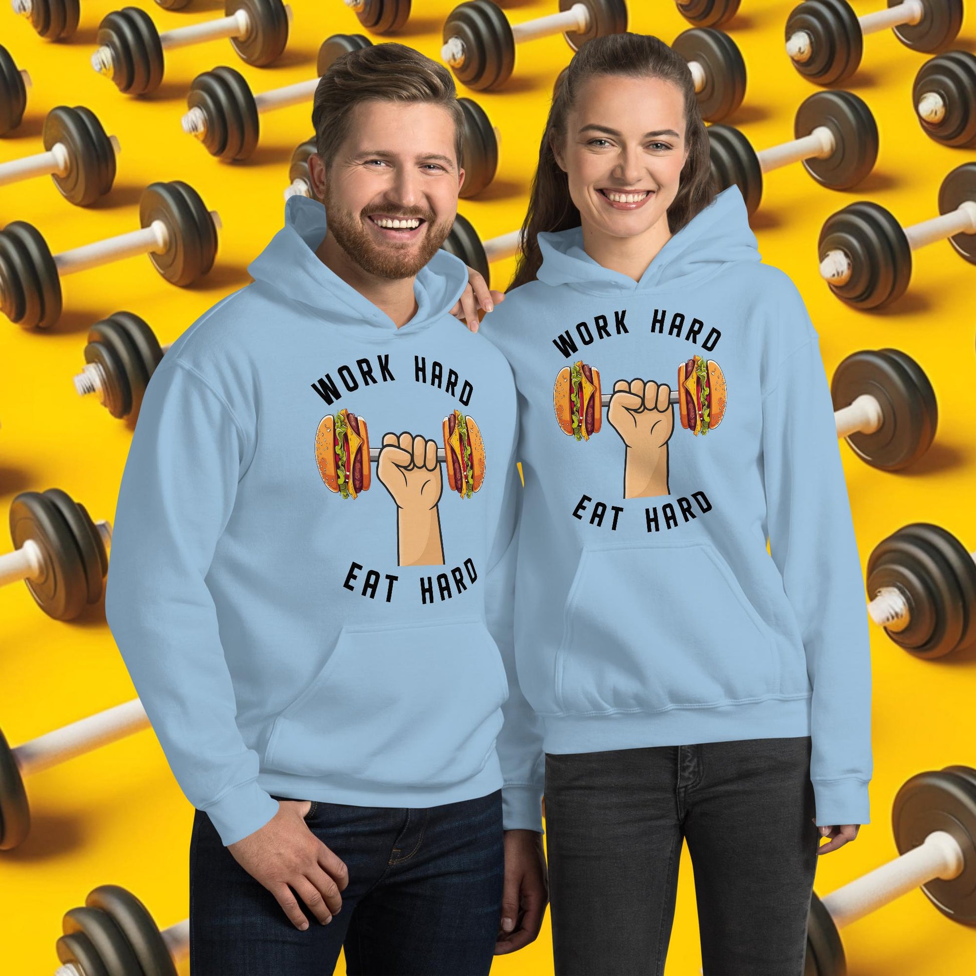 Work Hard Eat Hard Funny Bulk Diet Gym Workout Fitness Bodybuilding Unisex Hoodie Next Cult Brand