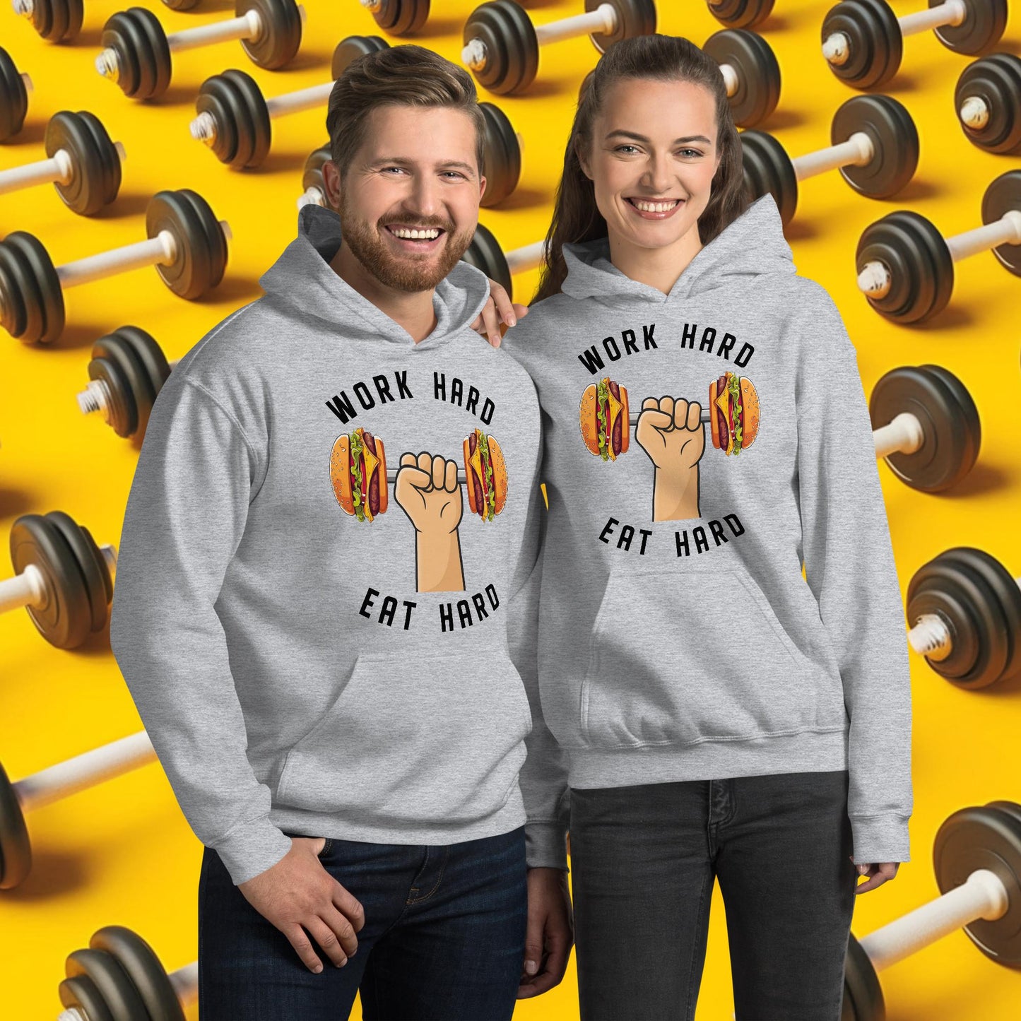 Work Hard Eat Hard Funny Bulk Diet Gym Workout Fitness Bodybuilding Unisex Hoodie Next Cult Brand