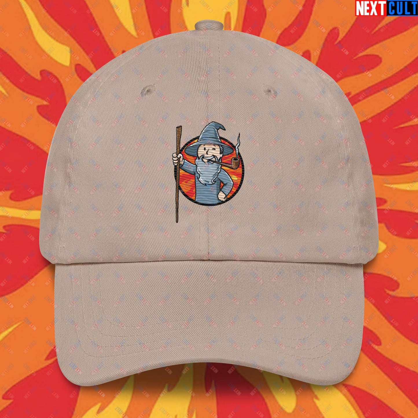 You Shall Not Pass Gandalf Vault Boy Fallout Funny Meme Cartoon Mashup Dad hat Next Cult Brand