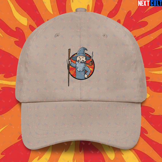 You Shall Not Pass Gandalf Vault Boy Fallout Funny Meme Cartoon Mashup Dad hat Stone Hats Fallout Gandalf Lord of the Rings Movies Vault Boy Next Cult Brand