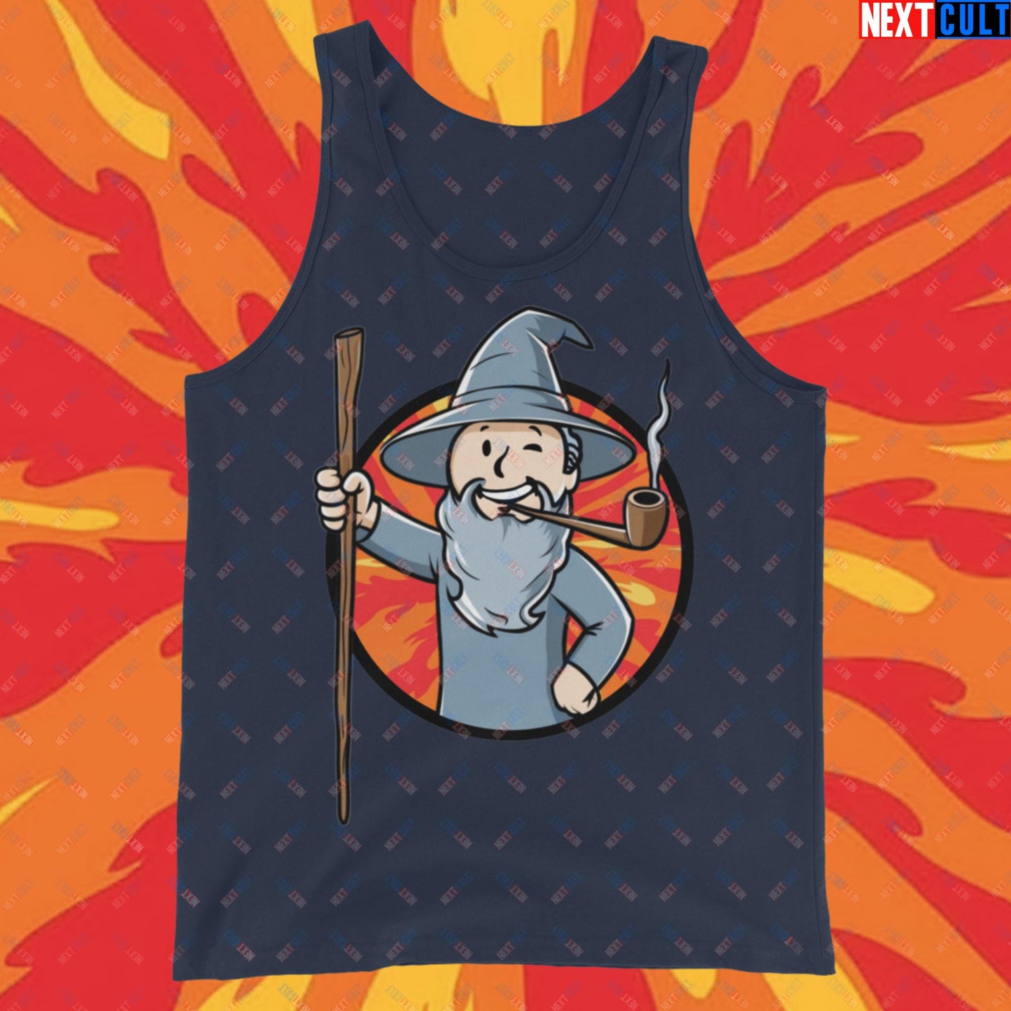 You Shall Not Pass Gandalf Vault Boy Fallout Funny Meme Cartoon Mashup Tank Top Next Cult Brand