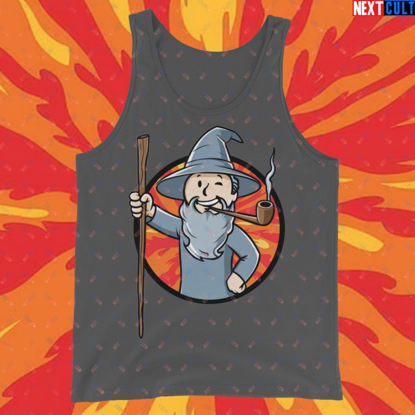 You Shall Not Pass Gandalf Vault Boy Fallout Funny Meme Cartoon Mashup Tank Top Next Cult Brand