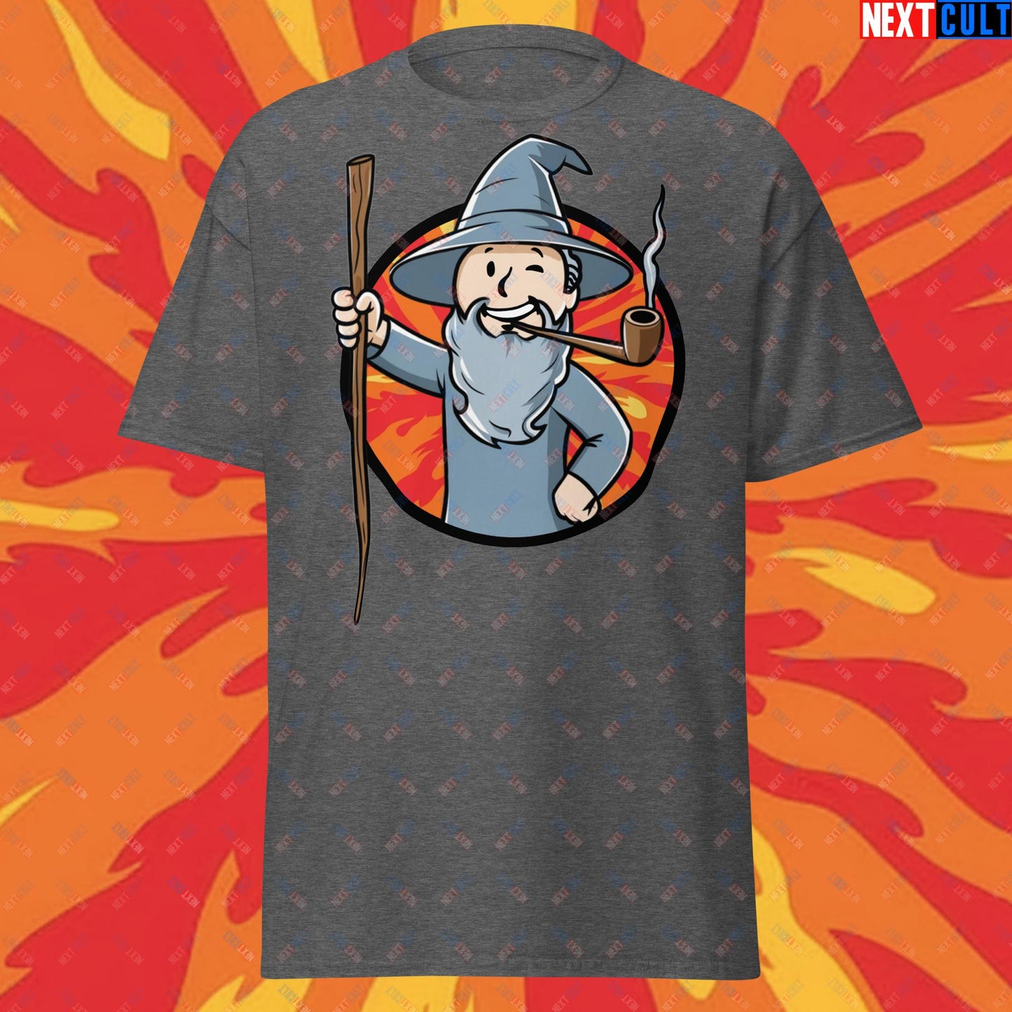 You Shall Not Pass Gandalf Vault Boy Fallout Funny Meme Cartoon Mashup Unisex tee Next Cult Brand