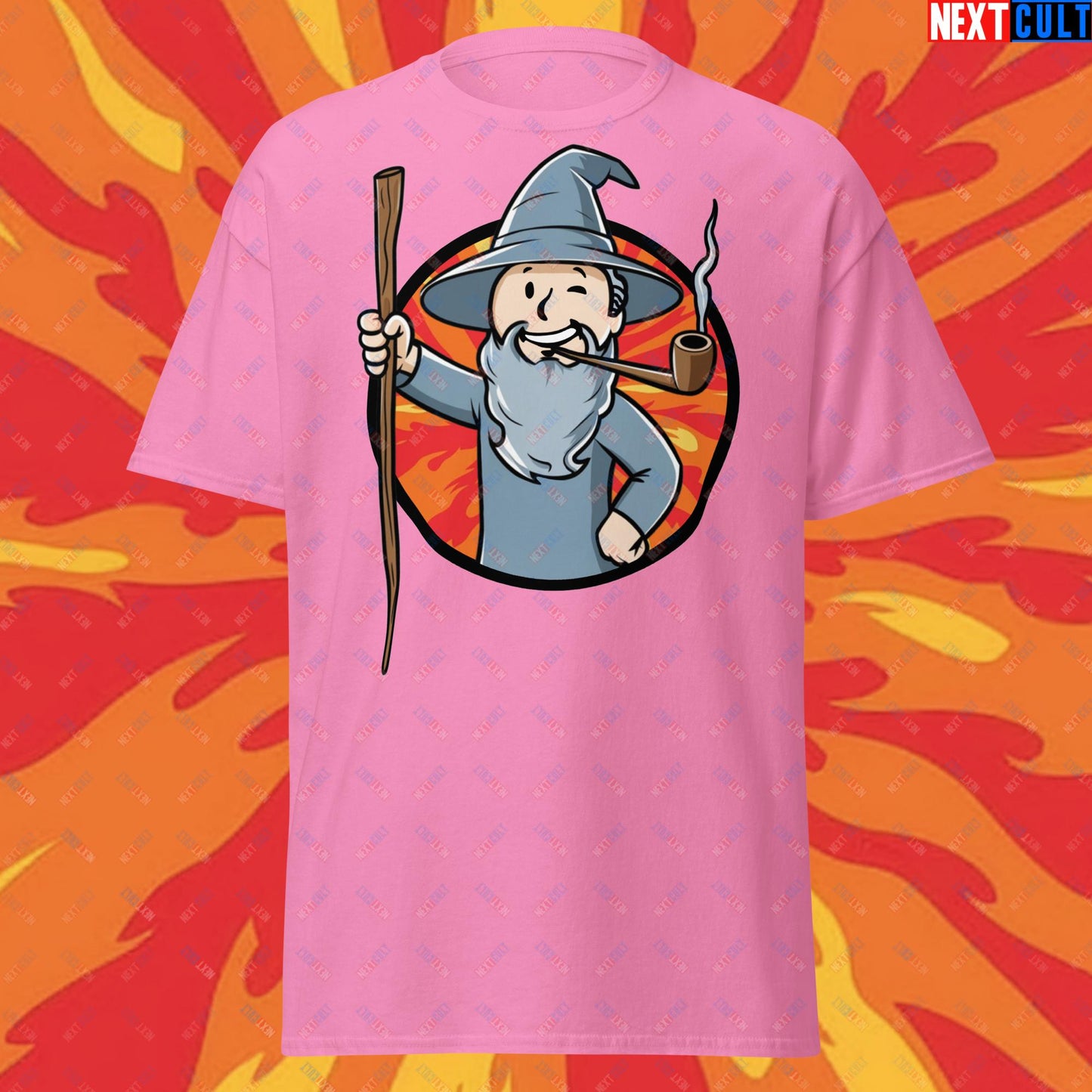 You Shall Not Pass Gandalf Vault Boy Fallout Funny Meme Cartoon Mashup Unisex tee Azalea T-shirts Fallout Gandalf Lord of the Rings Movies Vault Boy Next Cult Brand