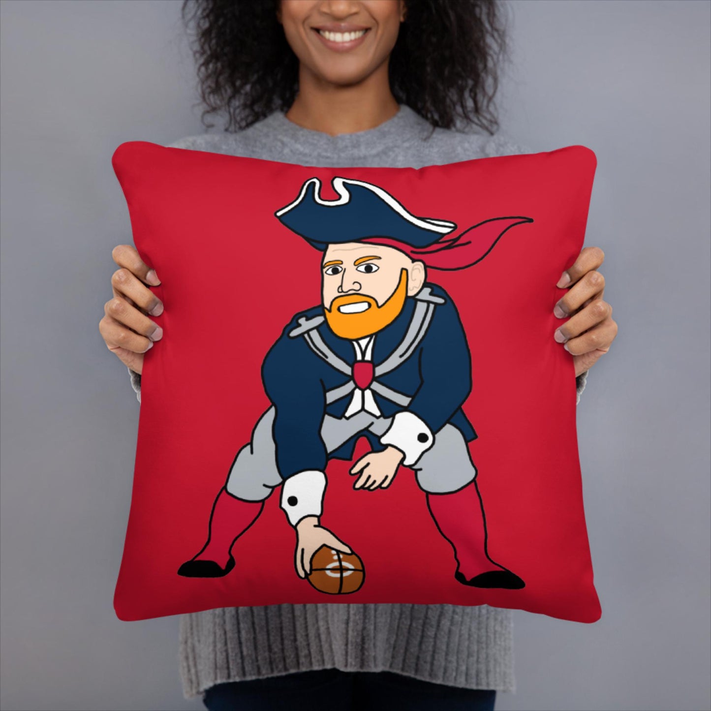 Bill Burrdy New England Patriots NFL Tom Brady Bill Burr Pillow 18″×18″ American Football Bill Burr Monday Morning Podcast New England Patriots NFL Podcasts Stand-up Comedy Next Cult Brand