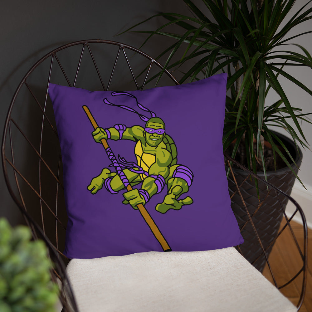 Kylian Mbappe Purple Ninja Turtle Donatello Basic Pillow Next Cult Brand Donatello, Football, Kylian Mbappe, Ninja Turtles, PSG