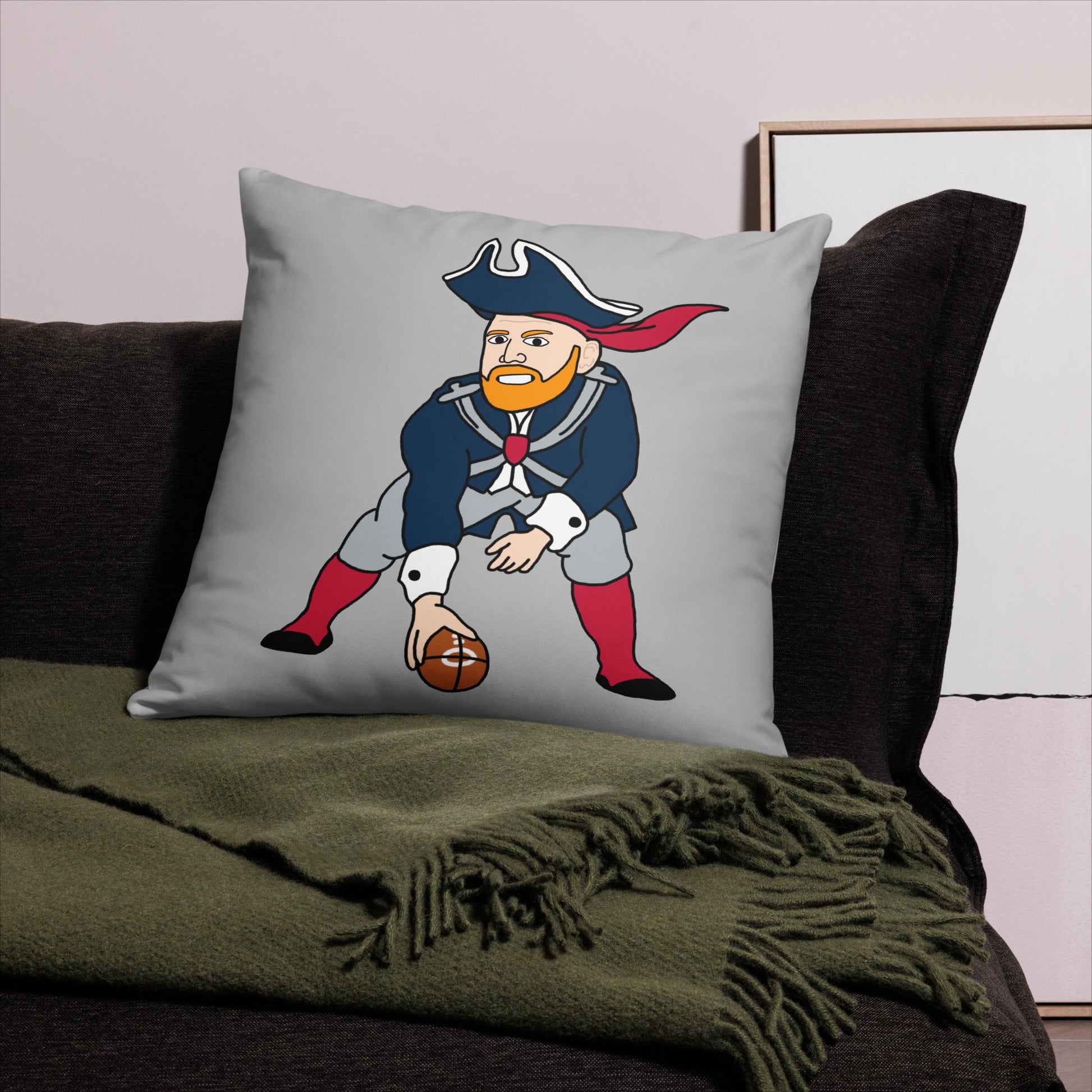 Bill Burrdy New England Patriots NFL Tom Brady Bill Burr Pillow 22″×22″ American Football Bill Burr Monday Morning Podcast New England Patriots NFL Podcasts Stand-up Comedy Next Cult Brand