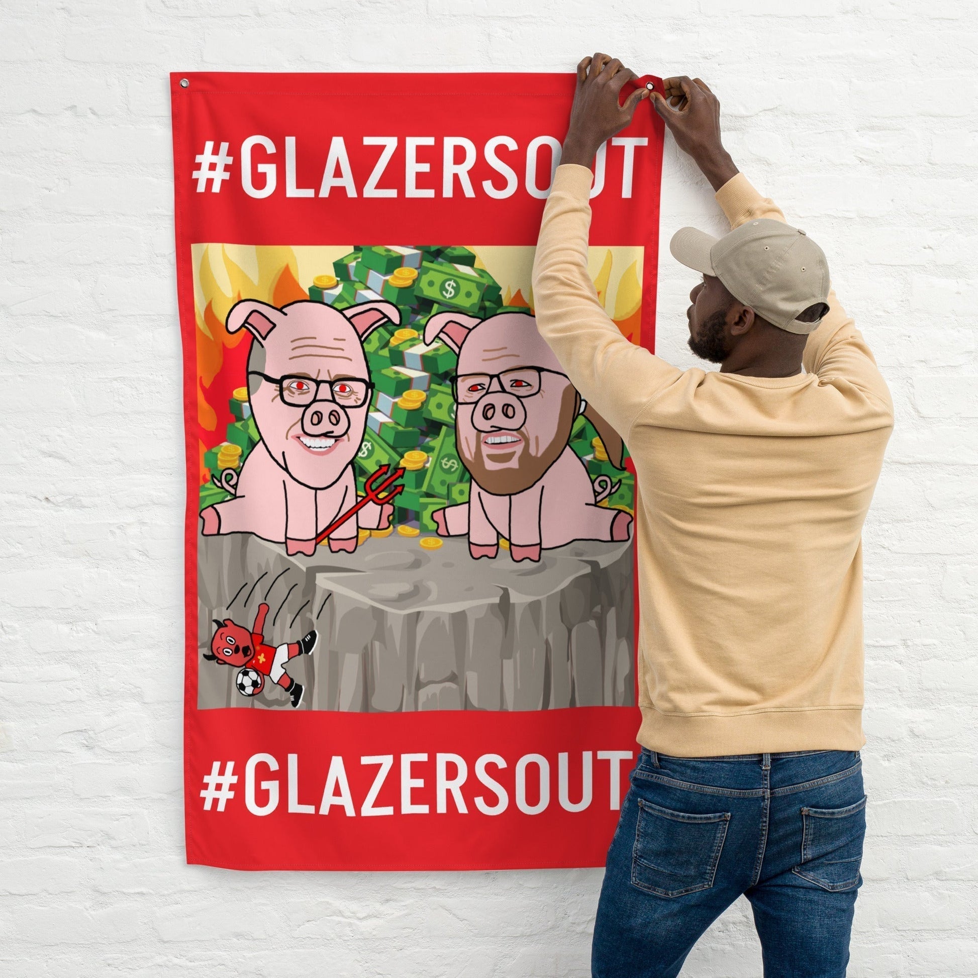 Glazers Out Manchester United Flag Next Cult Brand Football, GlazersOut, Manchester United