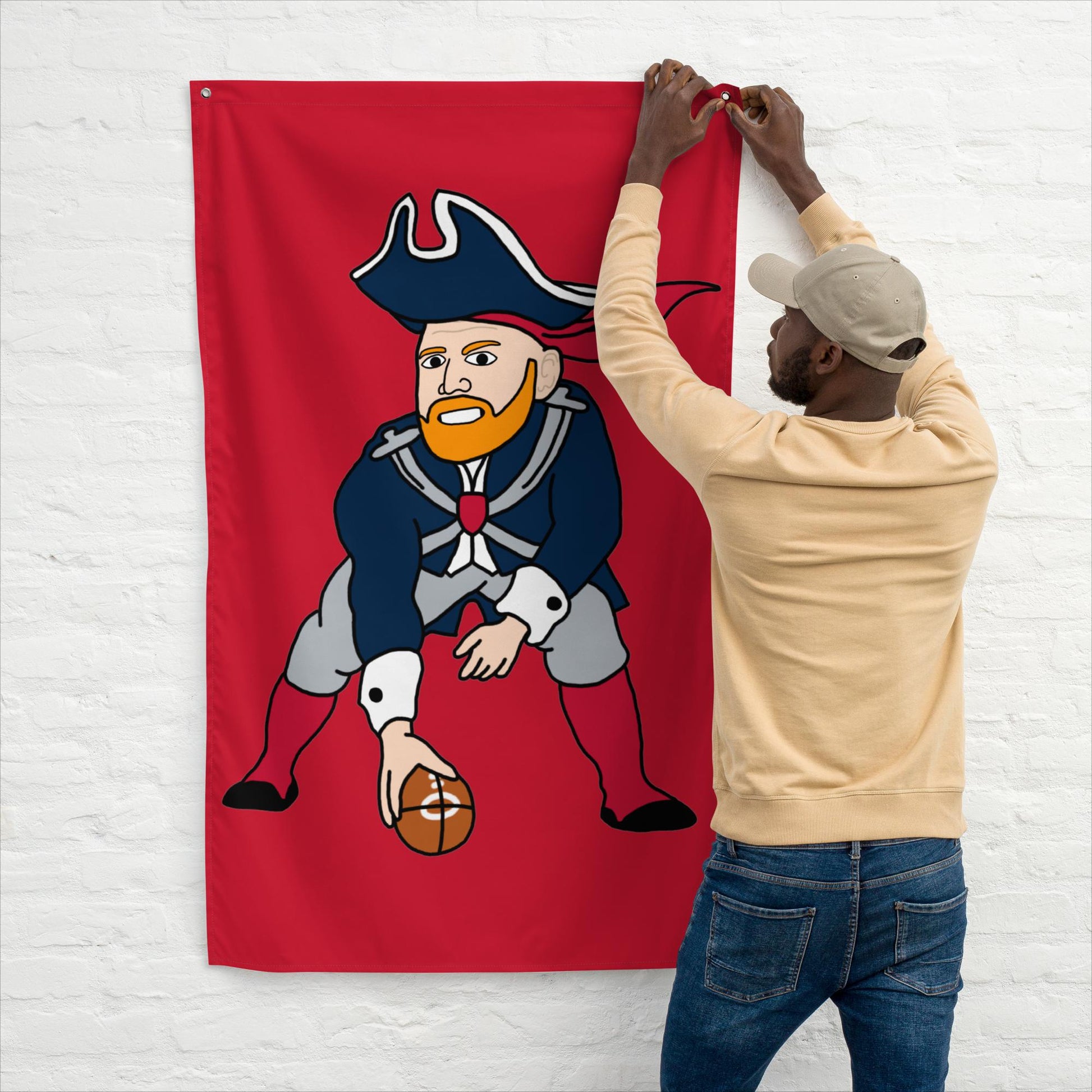 Bill Burrdy New England Patriots NFL Tom Brady Bill Burr Flag Default Title American Football Bill Burr Monday Morning Podcast New England Patriots NFL Podcasts Stand-up Comedy Next Cult Brand