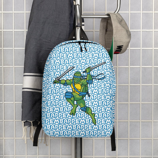 Kylian Mbappe Blue Ninja Turtle Leonardo Minimalist Backpack Next Cult Brand Football, Kylian Mbappe, Leonardo, Ninja Turtles, PSG