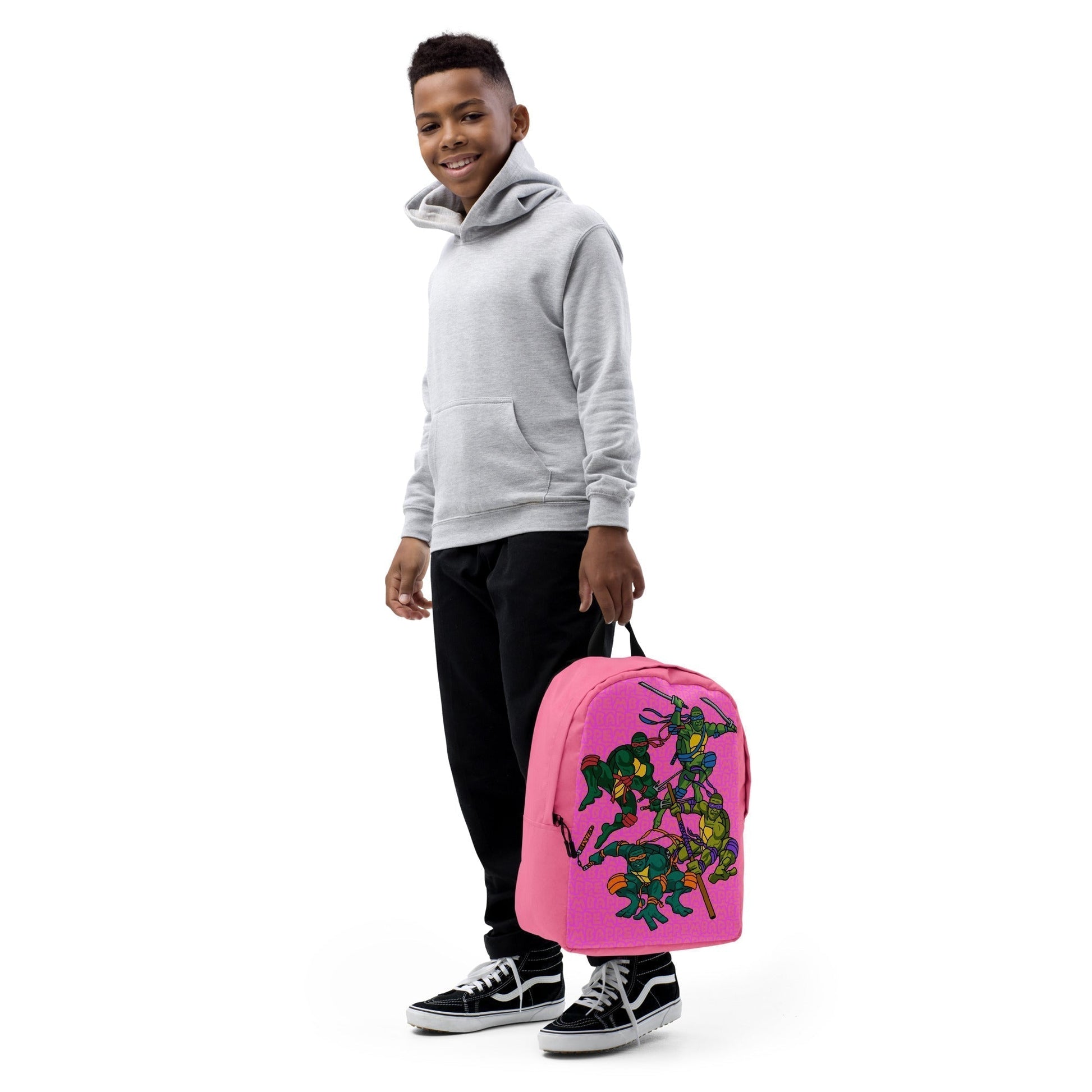 Kylian Mbappe Ninja Turtles funny football/ soccer meme Minimalist Backpack pink Next Cult Brand Football, Kylian Mbappe, Ninja Turtles, PSG