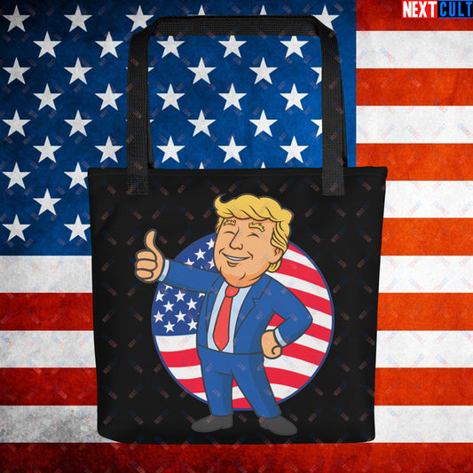 President Boy Donald Trump Politics Vault Boy Fallout Funny Meme Cartoon Mashup Tote bag Default Title Bags Donald Trump Fallout Politics Republicans Vault Boy Next Cult Brand