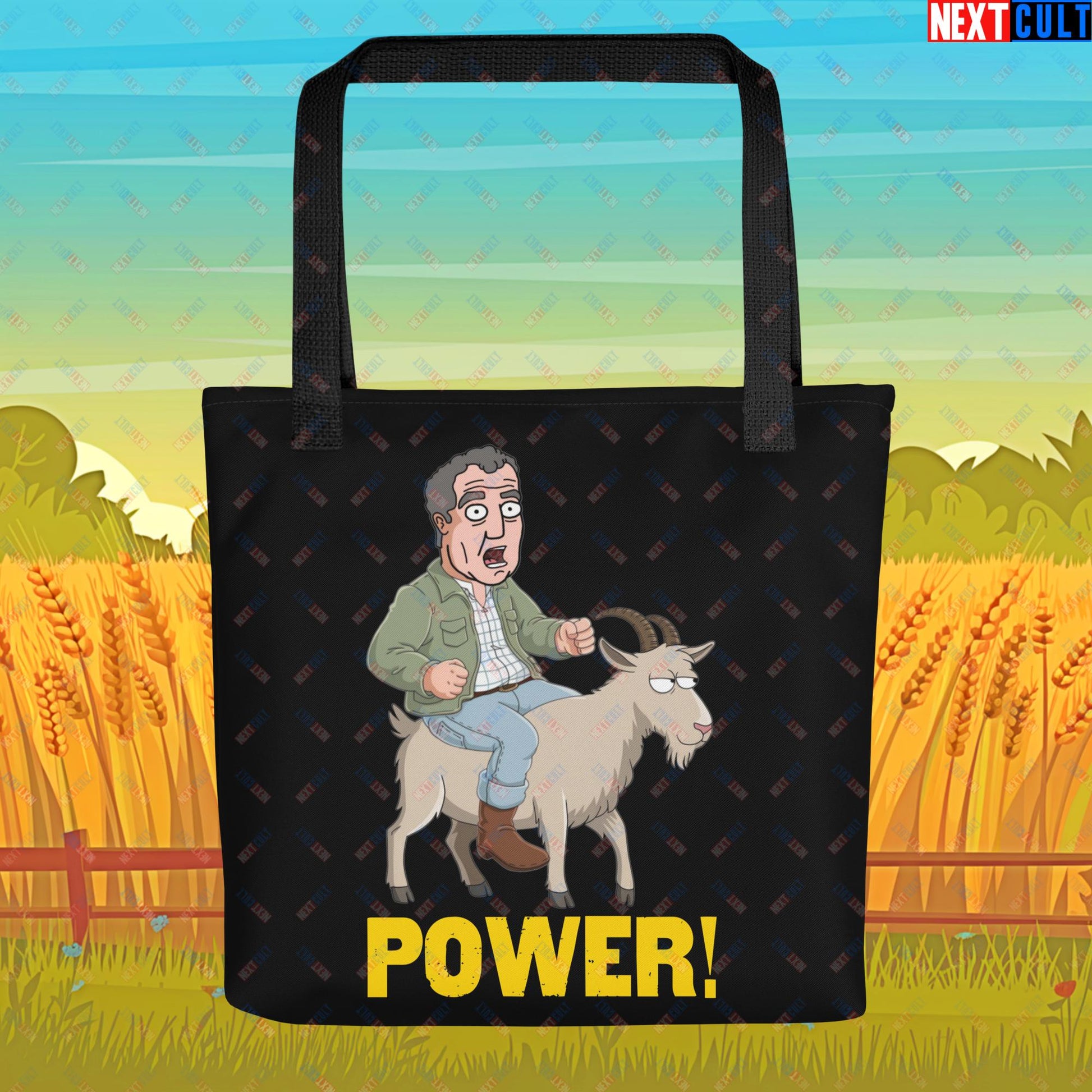 Speed and Power Goat Jeremy Clarkson's Farm Diddly Squat Grand Tour Top Gear Funny Meme Cartoon Tote bag Default Title Bags Clarkson's Farm Grand Tour Jeremy Clarkson Top Gear TV Shows Next Cult Brand