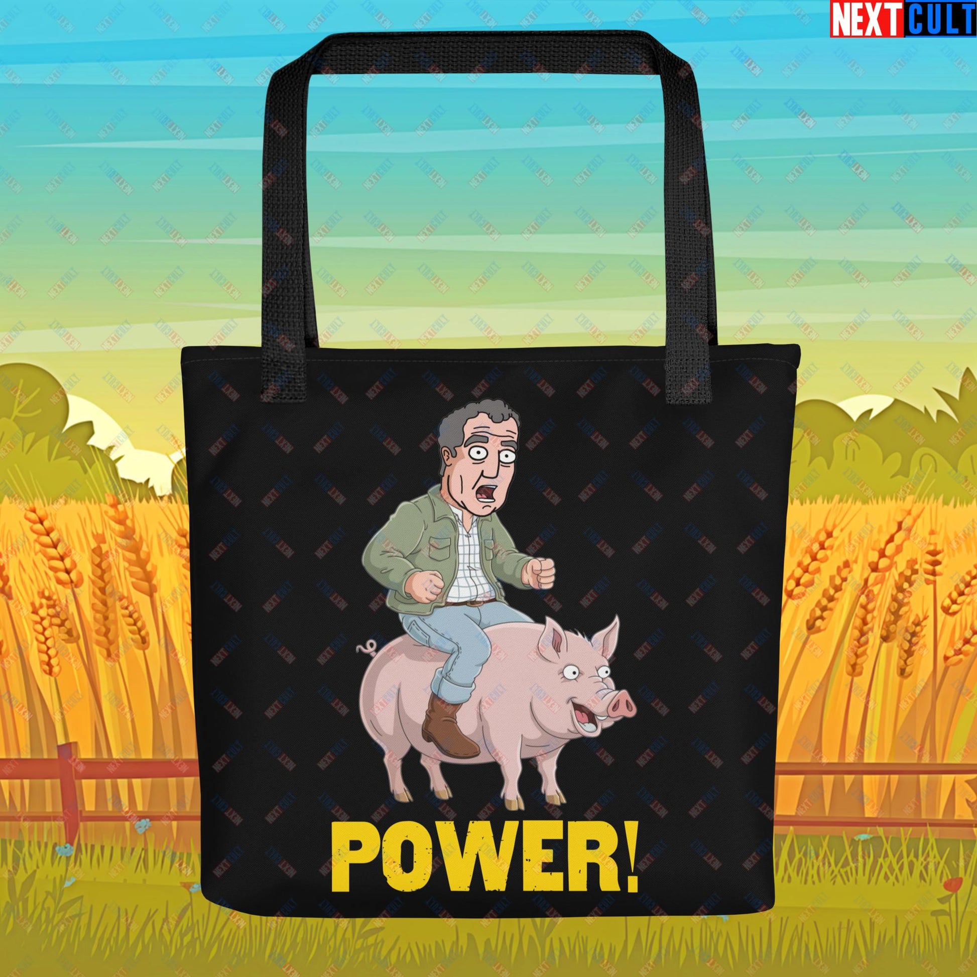 Power Pig Farming Jeremy Clarkson's Farm Diddly Squat Grand Tour Top Gear Funny Meme Cartoon Tote bag Default Title Bags Clarkson's Farm Grand Tour Jeremy Clarkson Top Gear TV Shows Next Cult Brand