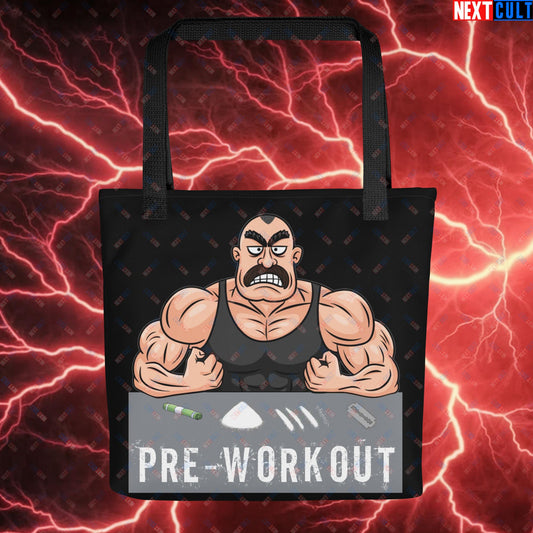 I Love Pre-workout Gym Bro Fitness Bodybuilding Workout Weightlifting Powerlifting Funny Meme Cartoon Tote bag Default Title Bags Fitness Gym Workout Next Cult Brand