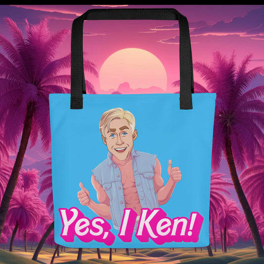 Yes I Ken Yes I can Ryan Gosling Ken Barbie Movie Tote bag Default Title Bags Barbie Celebrities Ken Movies Ryan Gosling Next Cult Brand