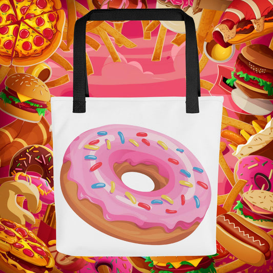 Pink Donut with sprinkles Tote bag Next Cult Brand