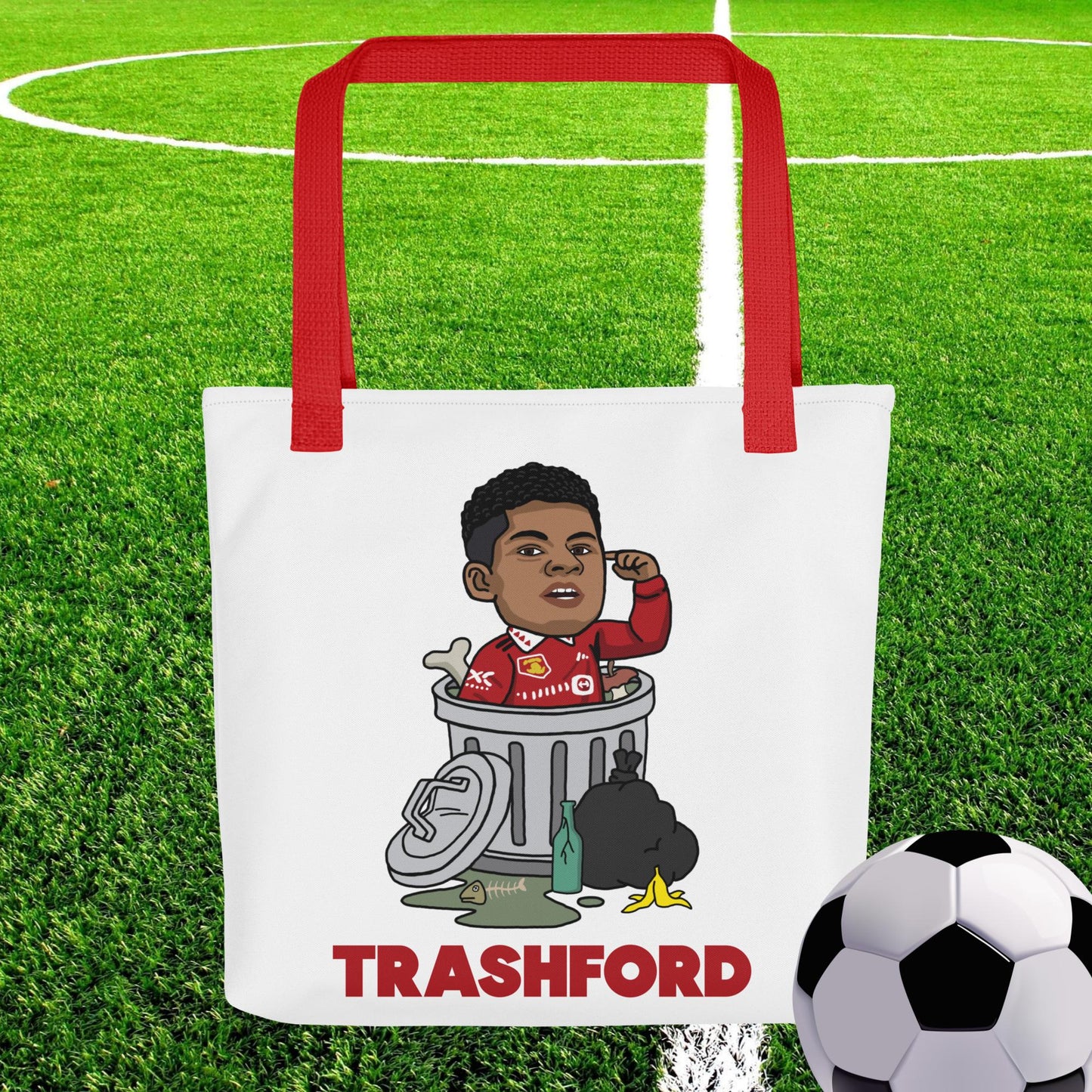 Trashford Marcus Rashford Manchester United Gift Man United Gift Marcus Rashford Tote bag Red Bags Football Manchester United Marcus Rashford Next Cult Brand