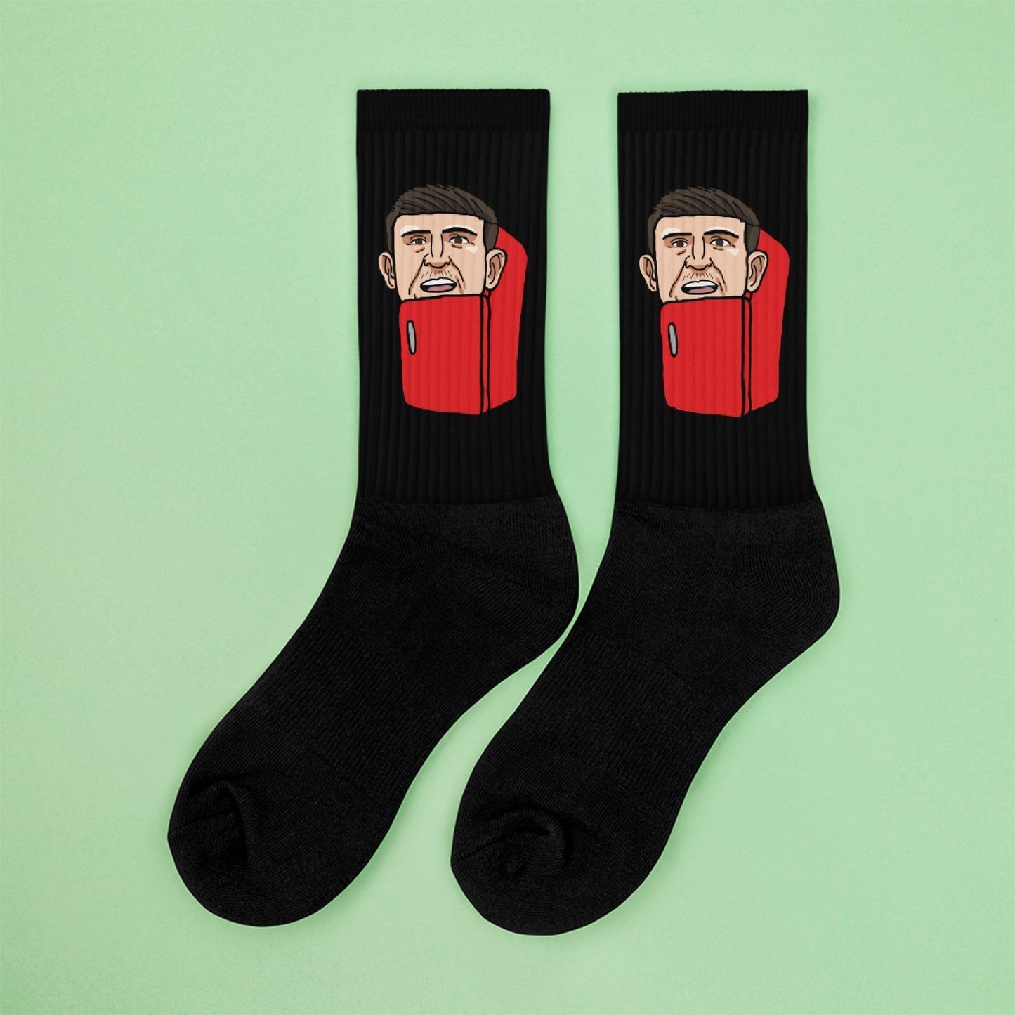 Harry ''The Fridge'' Maguire Manchester United funny football/ soccer meme Socks black XL Socks Football Harry Maguire Manchester United The Fridge Next Cult Brand