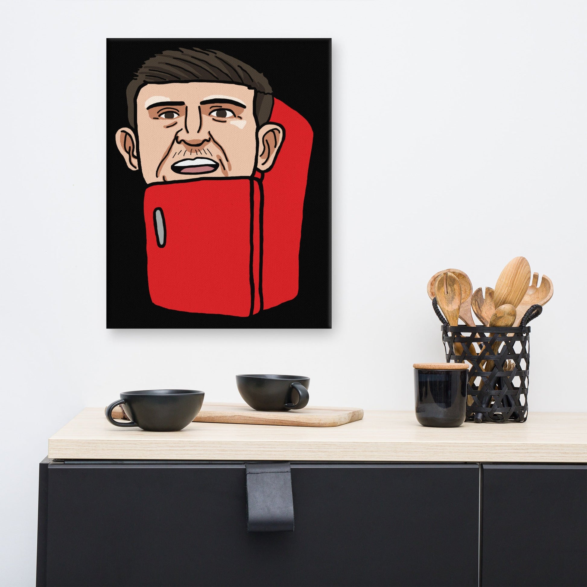 Harry ''The Fridge'' Maguire Canvas 16″×20″ Canvas Football Harry Maguire Manchester United The Fridge Next Cult Brand