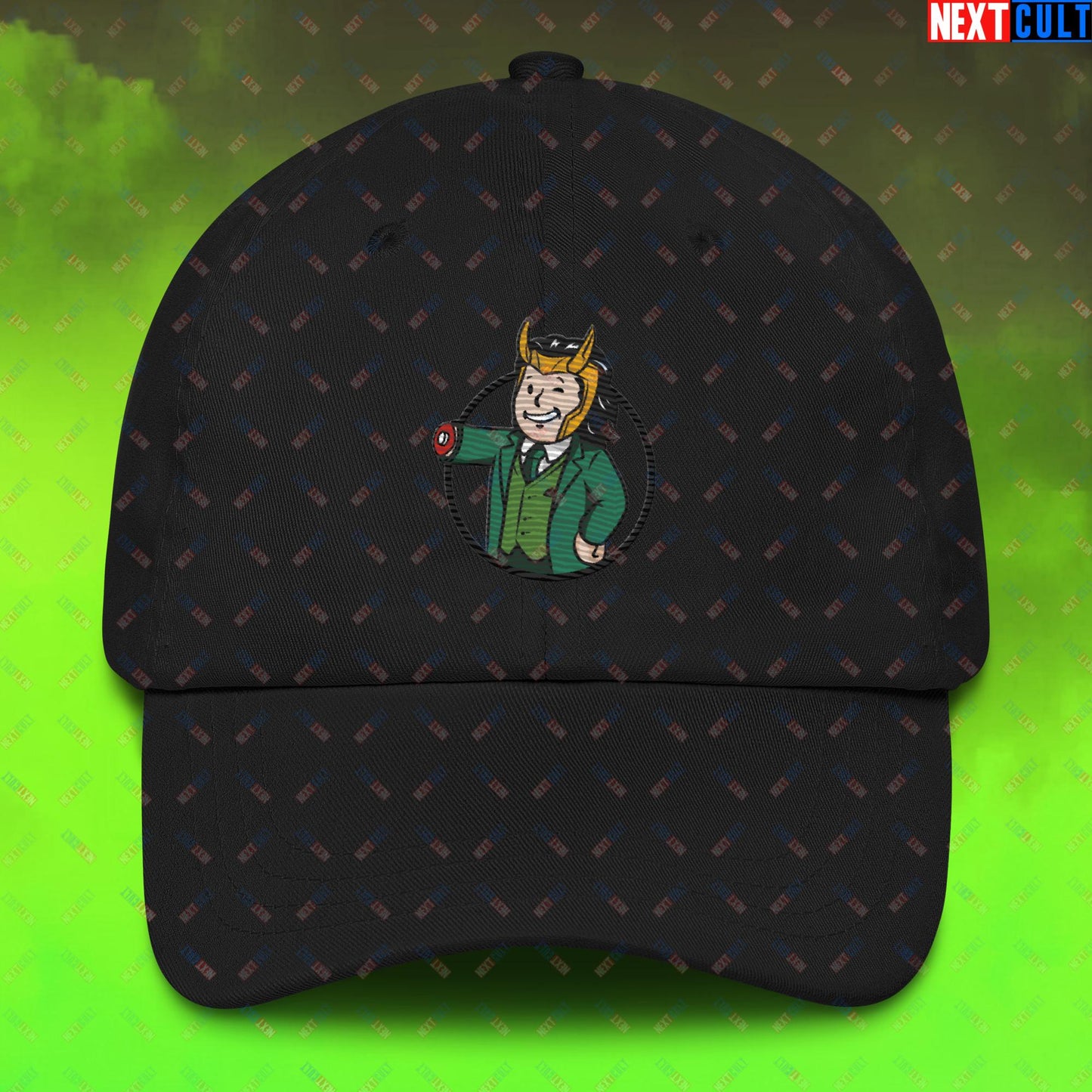 Loki Vault Boy Fallout Funny Meme Cartoon Mashup Dad hat