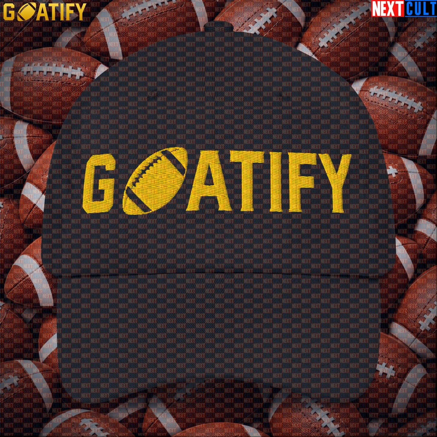 Cap GOATIFY Football GOAT Dad Hat for NFL Fans Greatest of All Time Sports Gift |  | ["American Football", "NFL"]