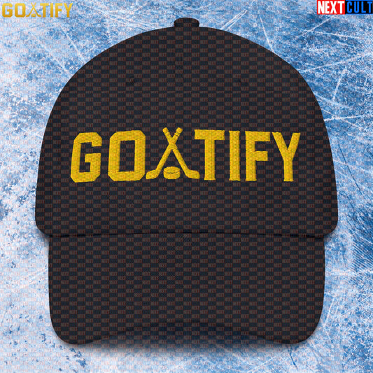 Hockey GOAT Cap GOATIFY Gold Logo Hat for NHL Fans, Players & Sports Gifts |  | ["Hockey", "NHL"]