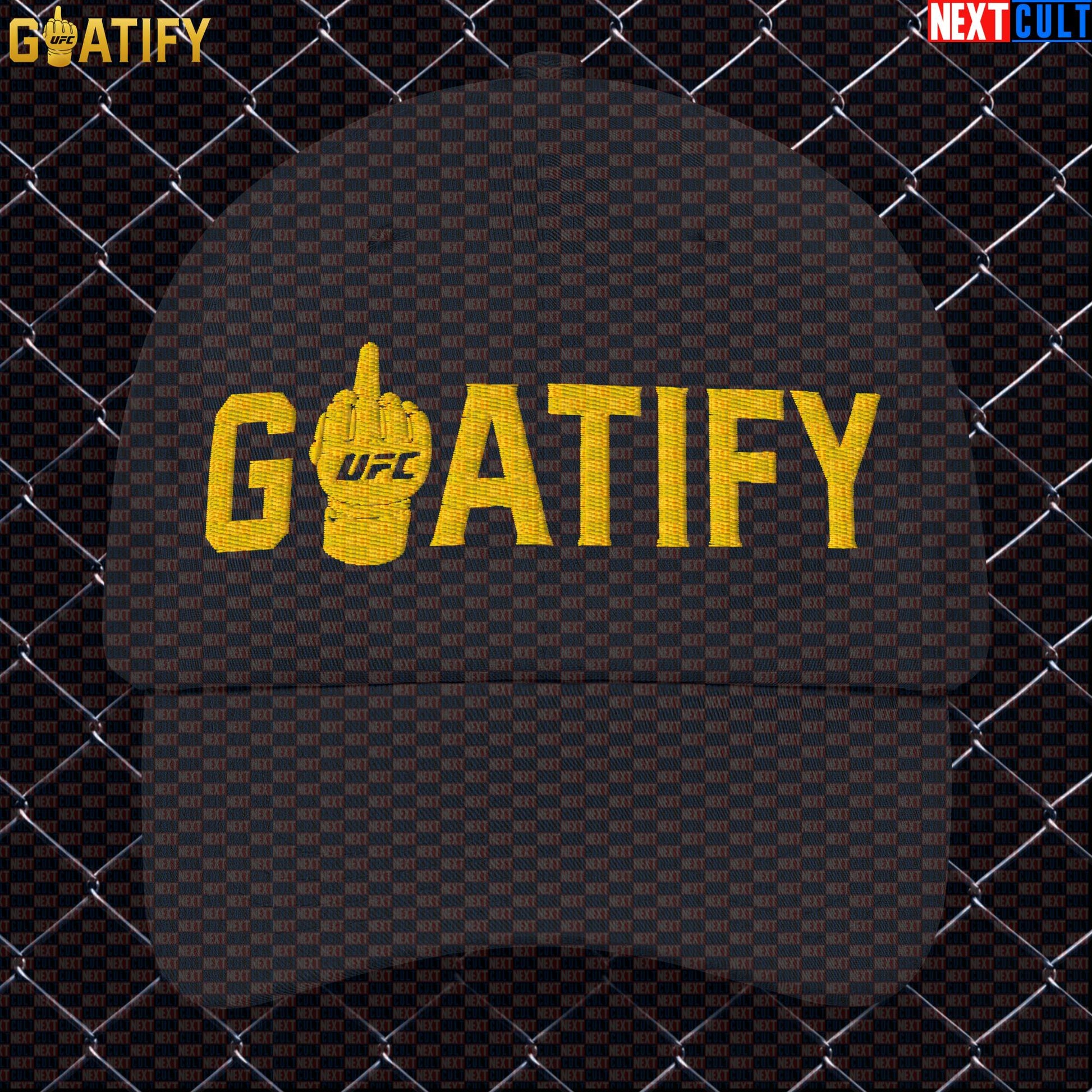 MMA GOAT Cap Gold Middle Finger Fight Hat for UFC Fans, Fighters & Jiu Jitsu Gifts | GOATIFY |  | ["Martial Arts", "MMA", "UFC"]