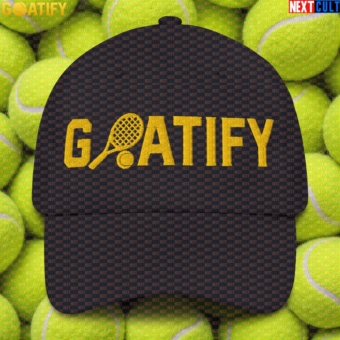 Tennis GOAT Cap Golden Racket & Ball Hat for Players, Fans & Sports Gifts | GOATIFY |  | ["Tennis"]